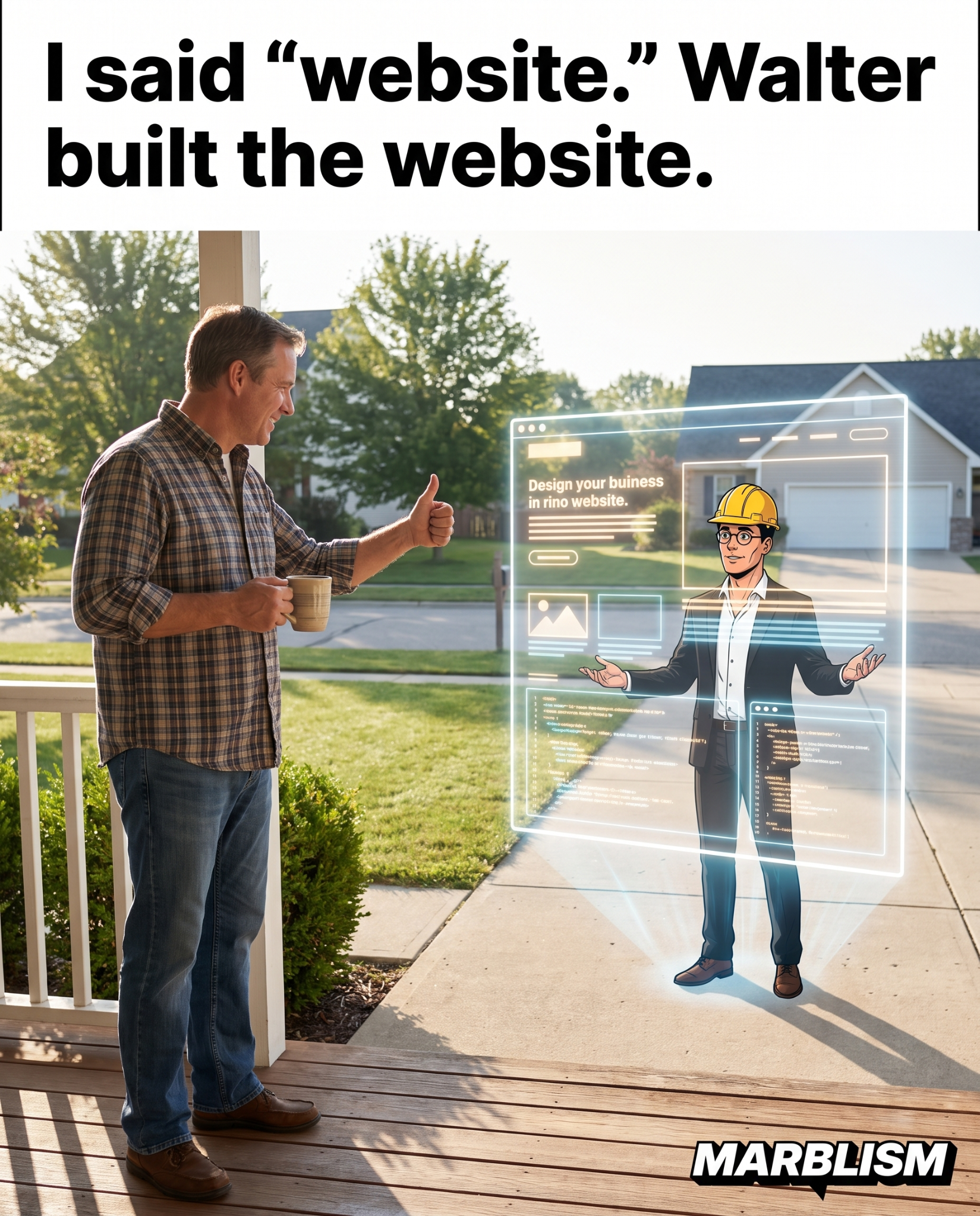 Marblism Facebook ad: Hire an AI team.