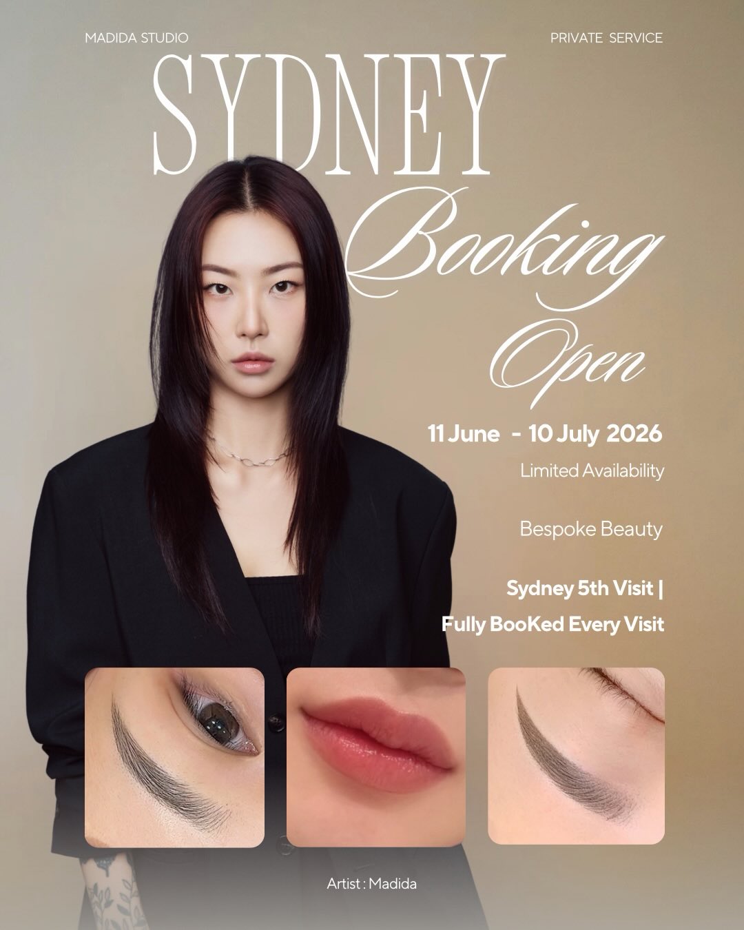 permeate.haeundae_mdd Facebook ad: Sydney Brows & Lips Booking | 11 June…