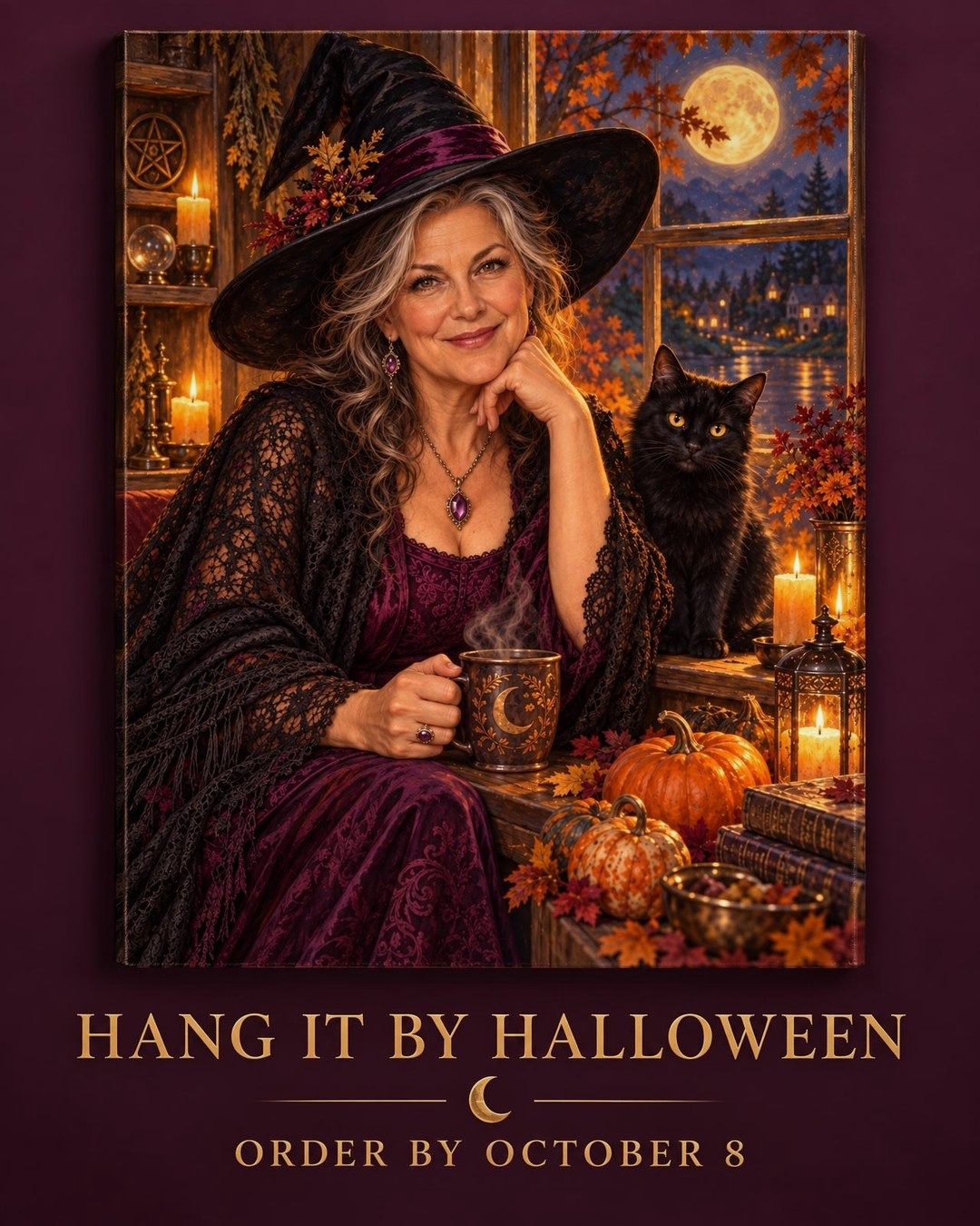 PortraitGift.Com Facebook ad: Order by Oct 8 · Hang It by Halloween