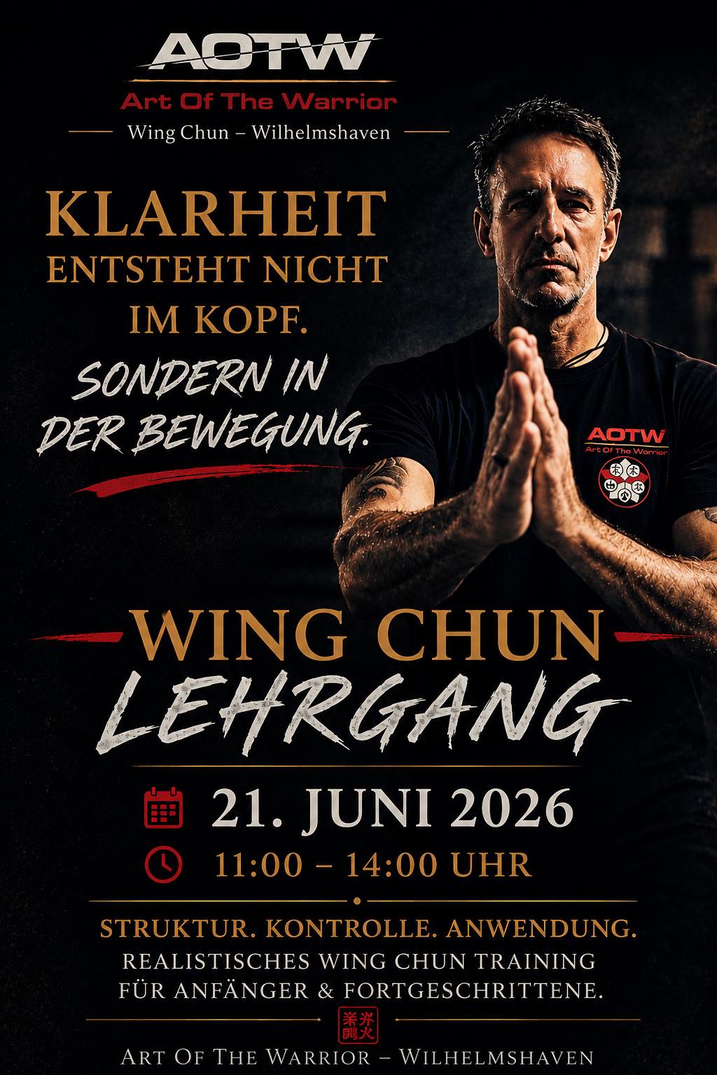 Art Of The Warrior WingChun - Wilhelmshaven Facebook ad: Wing Chun Lehrgang am 21.
