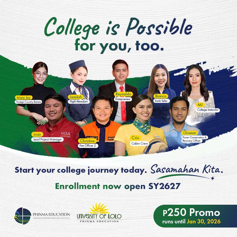 PHINMA-University of Iloilo Facebook ad: Enrollment is ongoing for all incoming First-Year and…