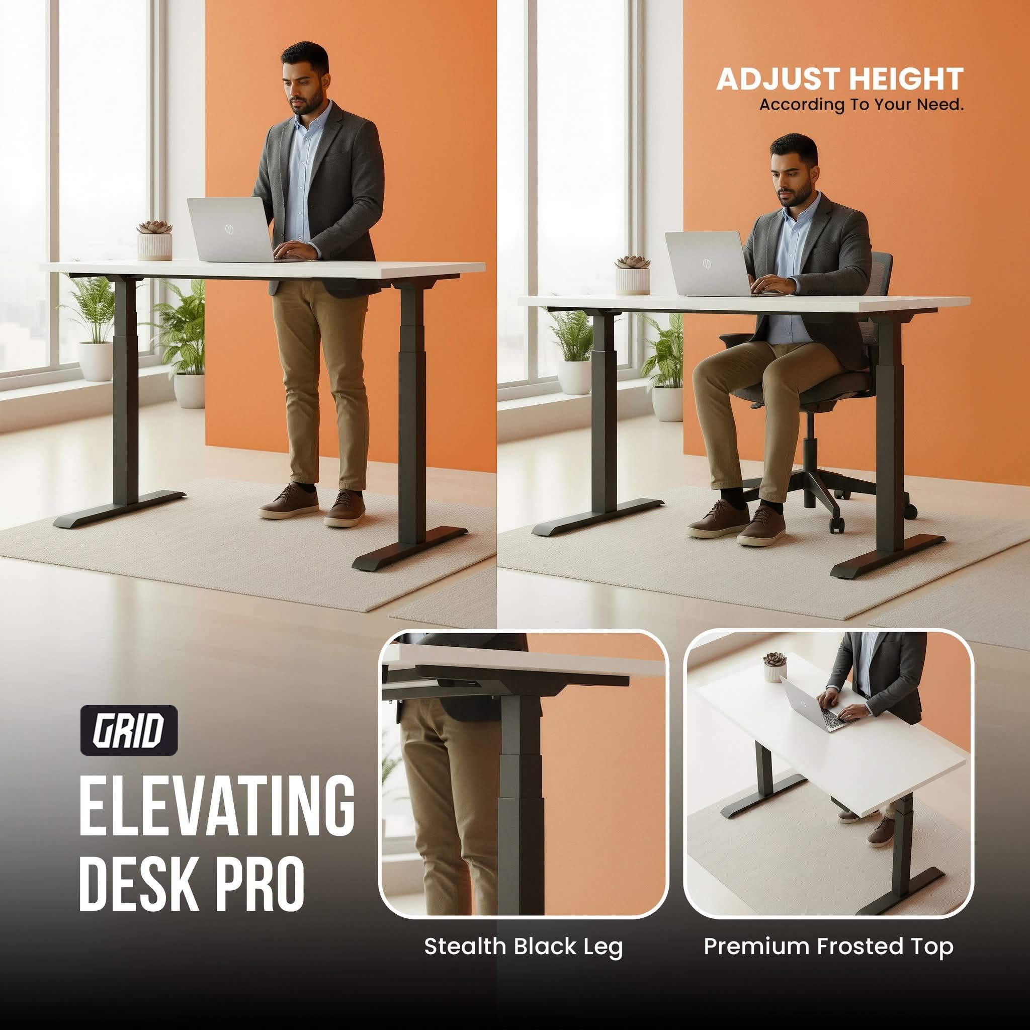 GRID Furniture Facebook ad: GRID Elevating Desk Series