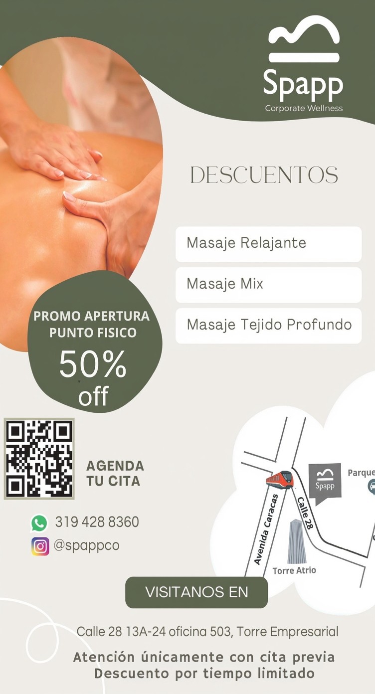 SpappCo In-Home Massage Facebook ad: ¡Libera el estrés del trabajo!