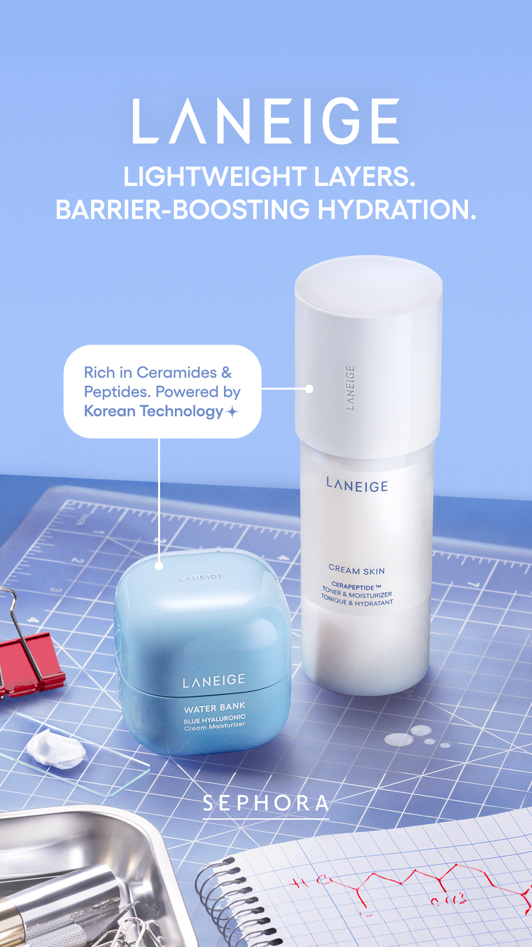 LANEIGE USA Facebook ad: Lightweight Hydration That Hits Deep