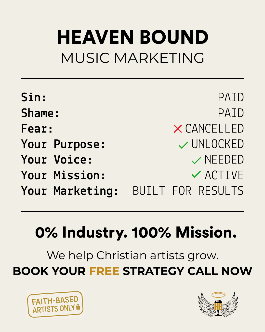 Heaven Bound Music Marketing Facebook ad