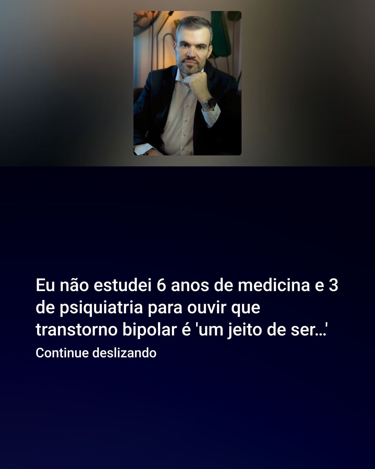 Dr. Eder Caloi - Psiquiatra Facebook ad: Vou falar algo que muita gente não gosta…