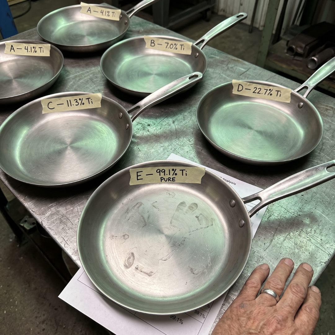 The Kitchen Journal Facebook ad: 5 'titanium' pans. 1 was real.