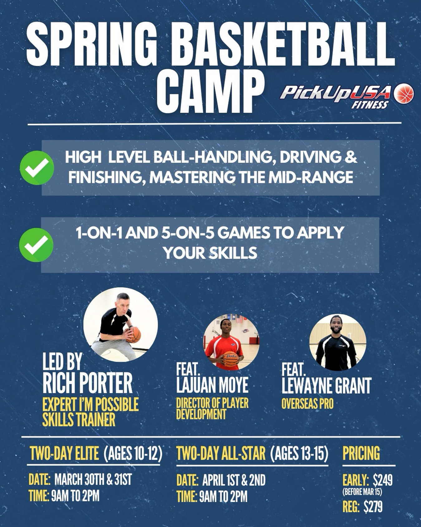 PickUp USA Fitness Rancho Cordova Facebook ad: Spring 2026 Basketball Camp - PickUpUSA