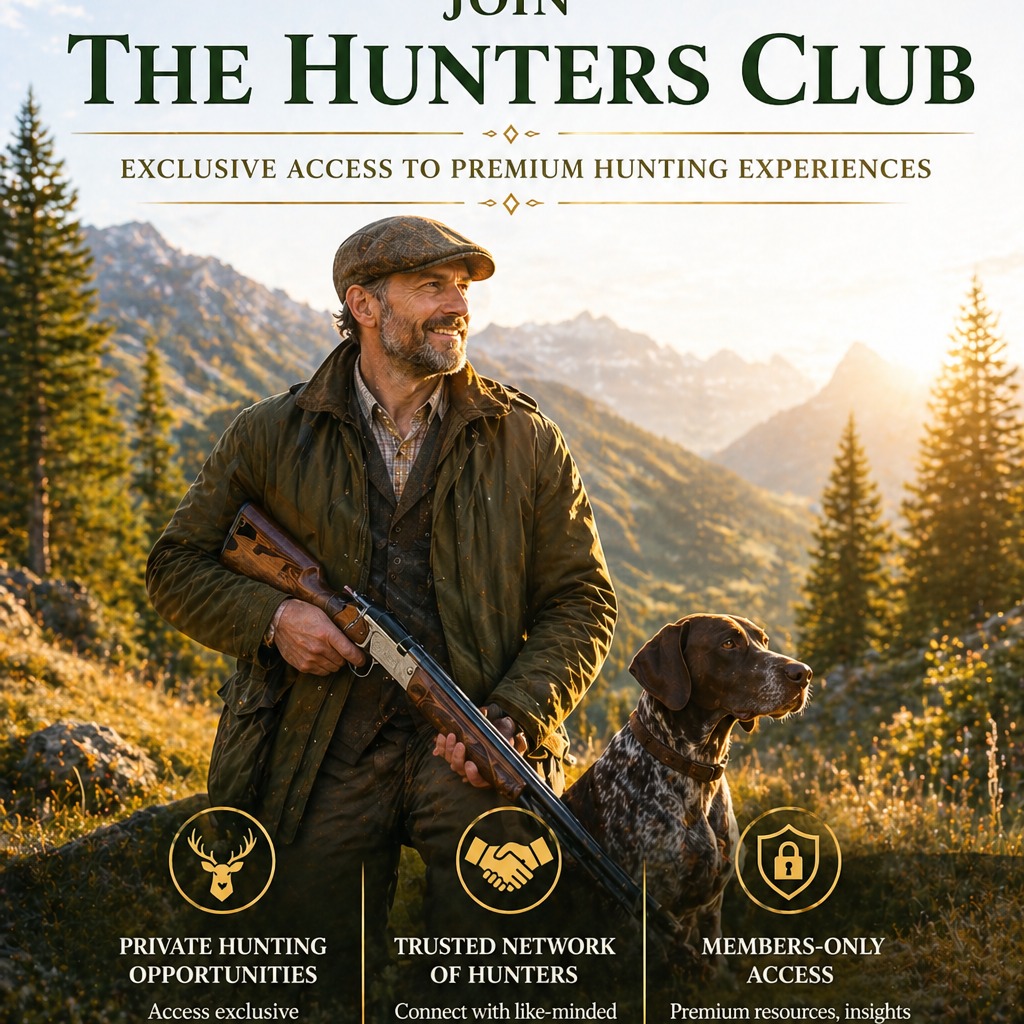thehuntersclub_net Facebook ad: Exklusive Jagdmöglichkeiten.