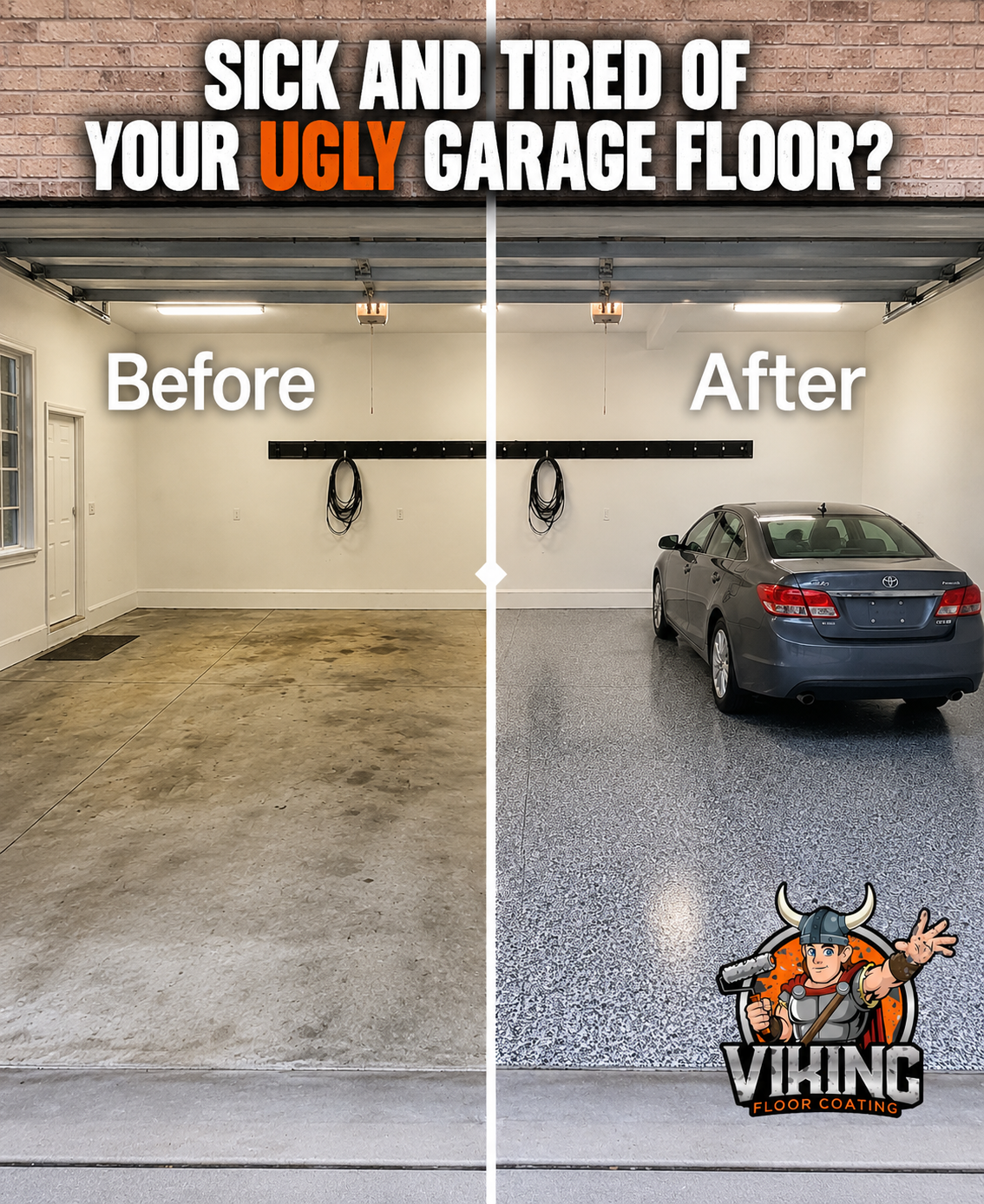 Viking Floor Coating Facebook ad: NJ homeowners, I’m Connor, owner of Viking Floor…
