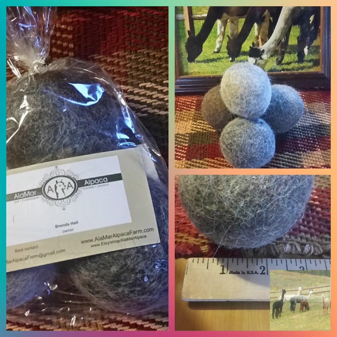 Alamar Alpaca Farm Facebook ad: Online sales for alpaca dryer balls, socks, gloves…
