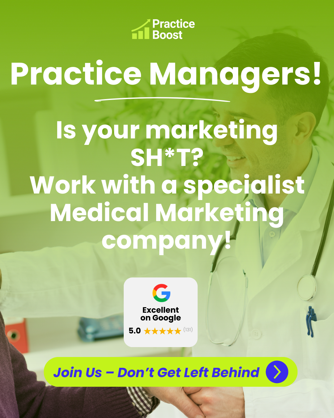 Practice Boost Facebook ad: More Patients with Practice Boost!