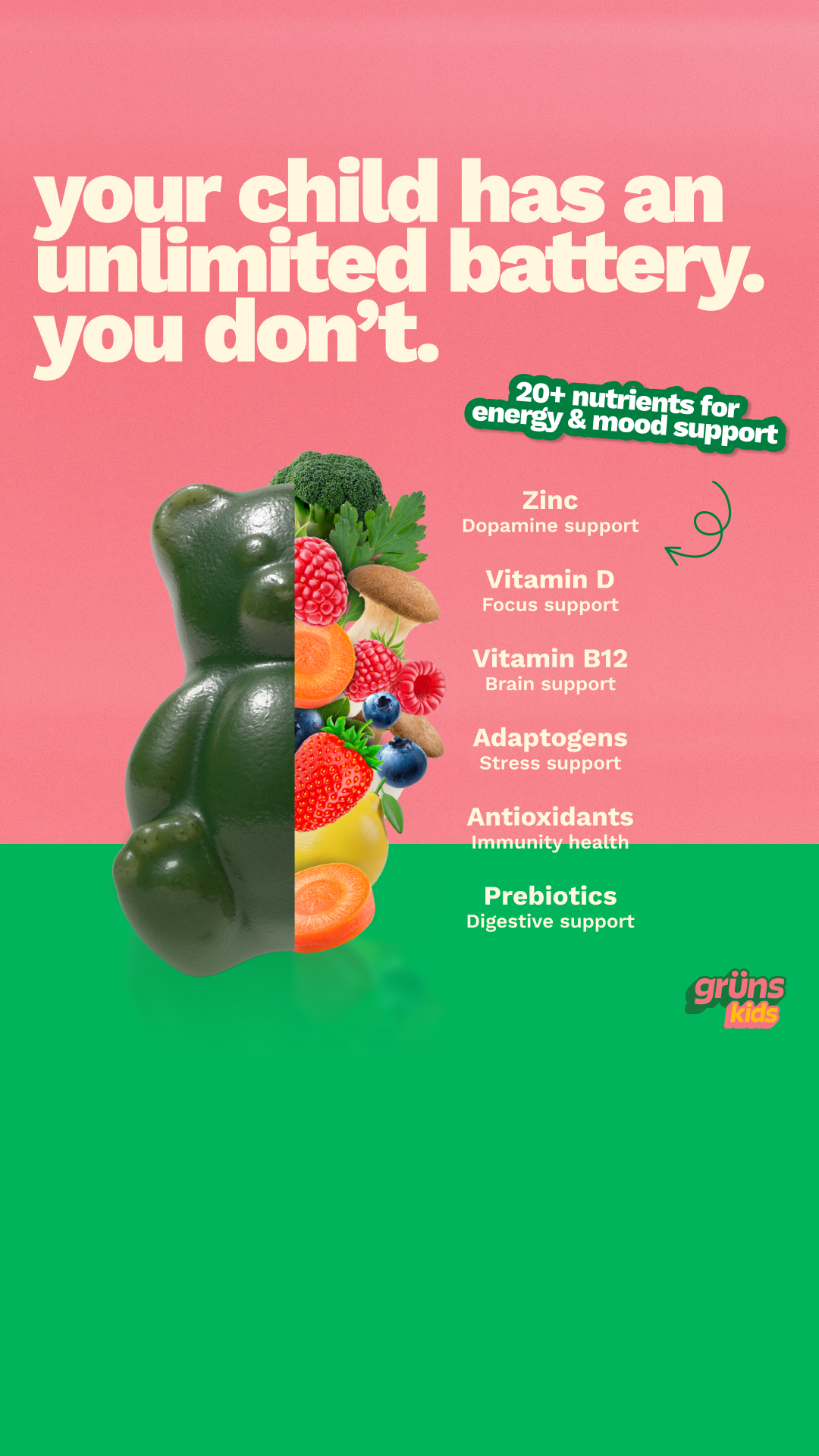 Grüns Kids Facebook ad