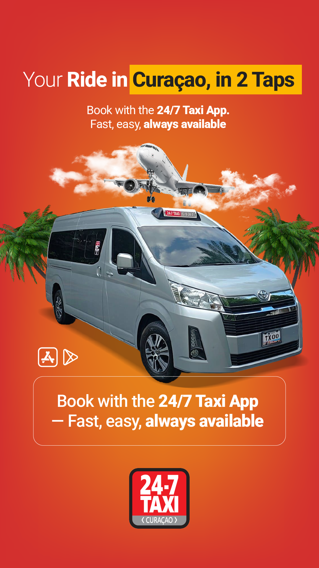 24-7 Taxi Curacao Facebook ad