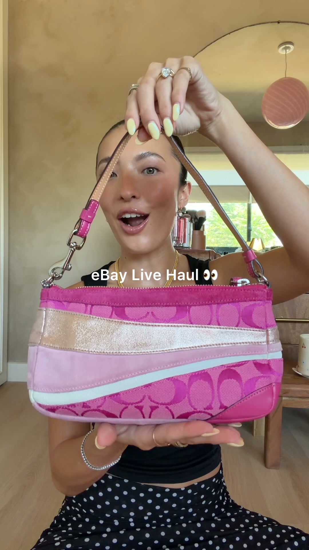 eBay Facebook ad: Watch & shop fashion on eBay Live.