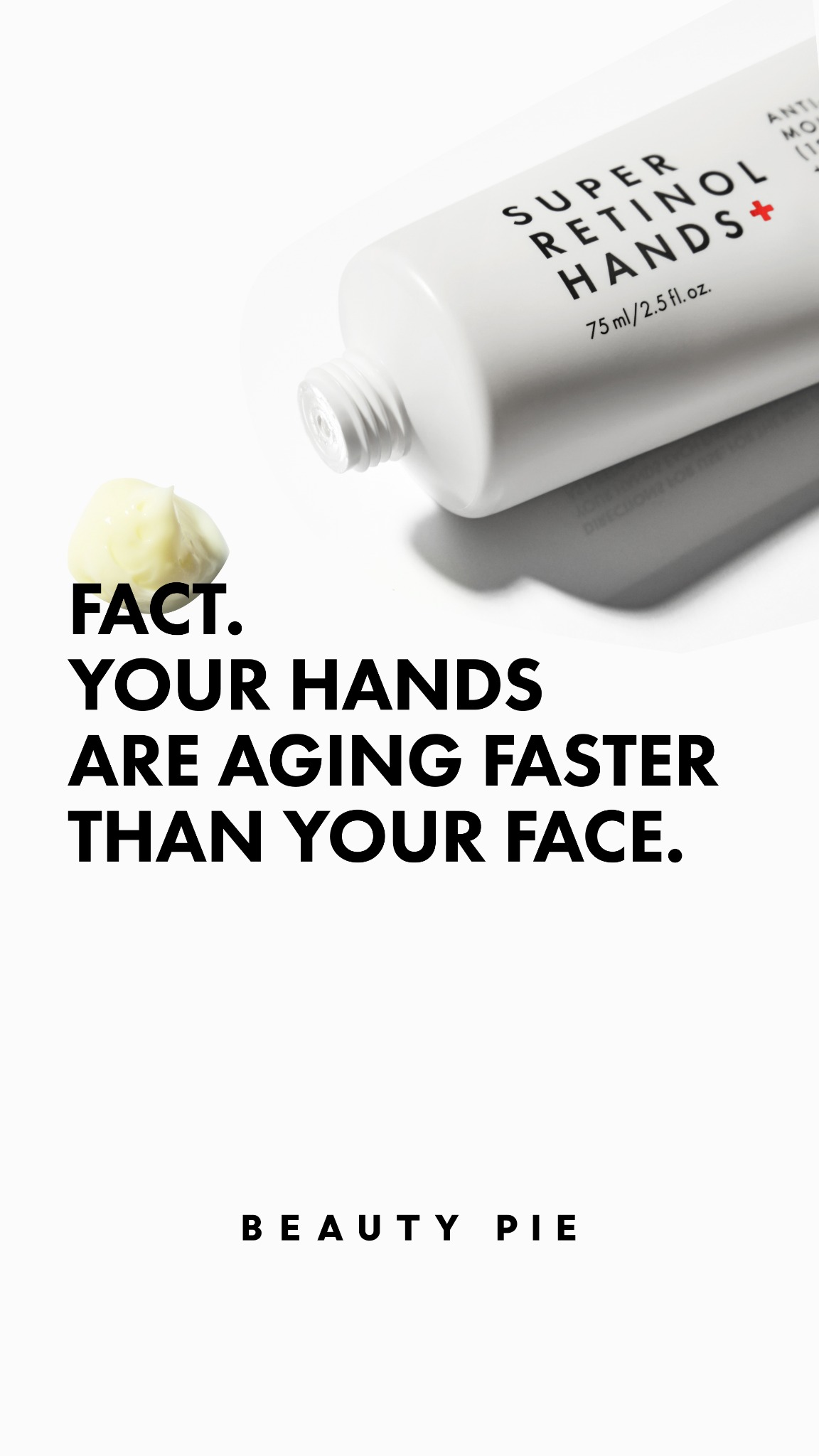 Beauty Pie Facebook ad: Youthful-looking hands