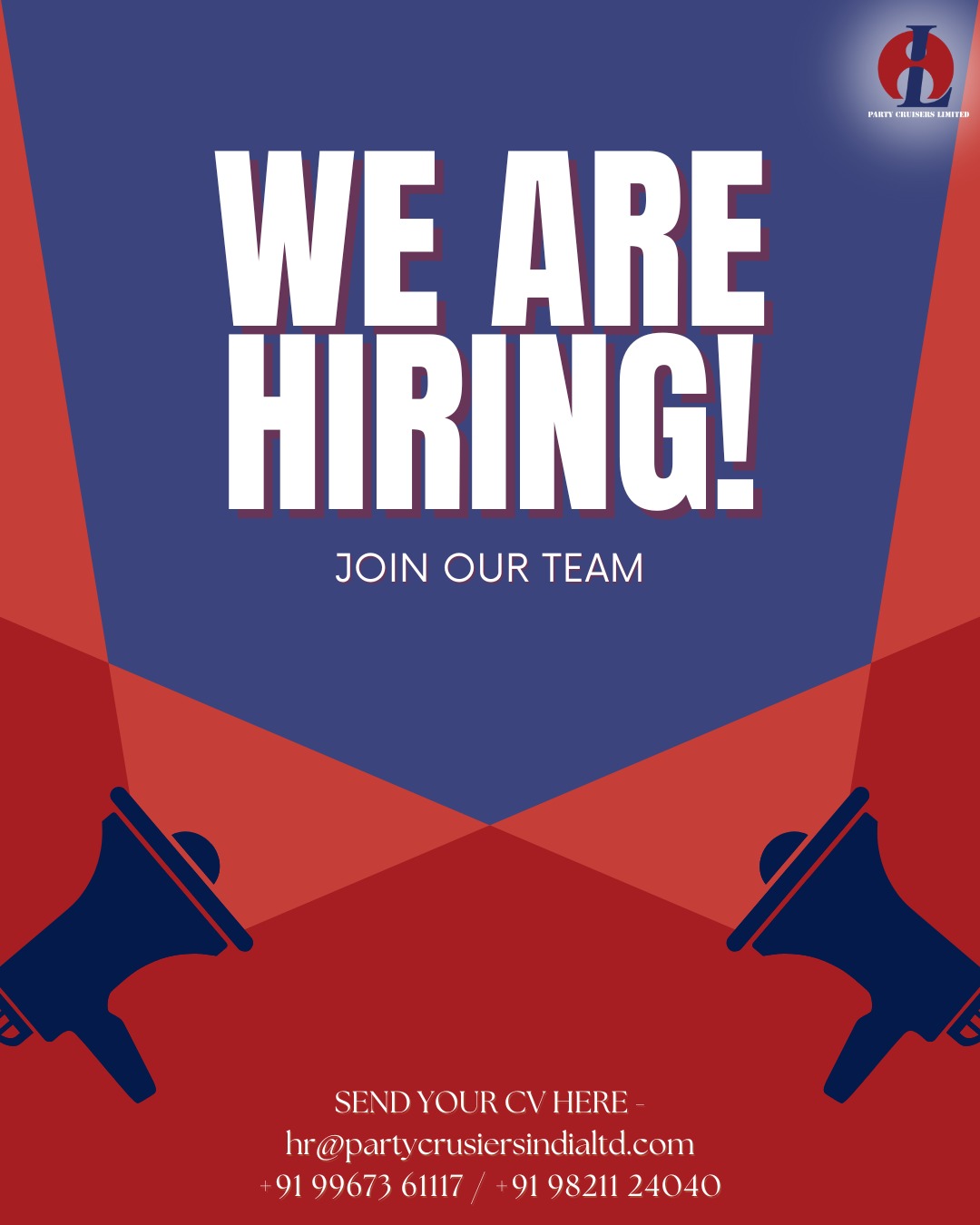 Party Cruisers Ltd Facebook ad: Join Party Cruisers Ltd, India’s Best Event Management…