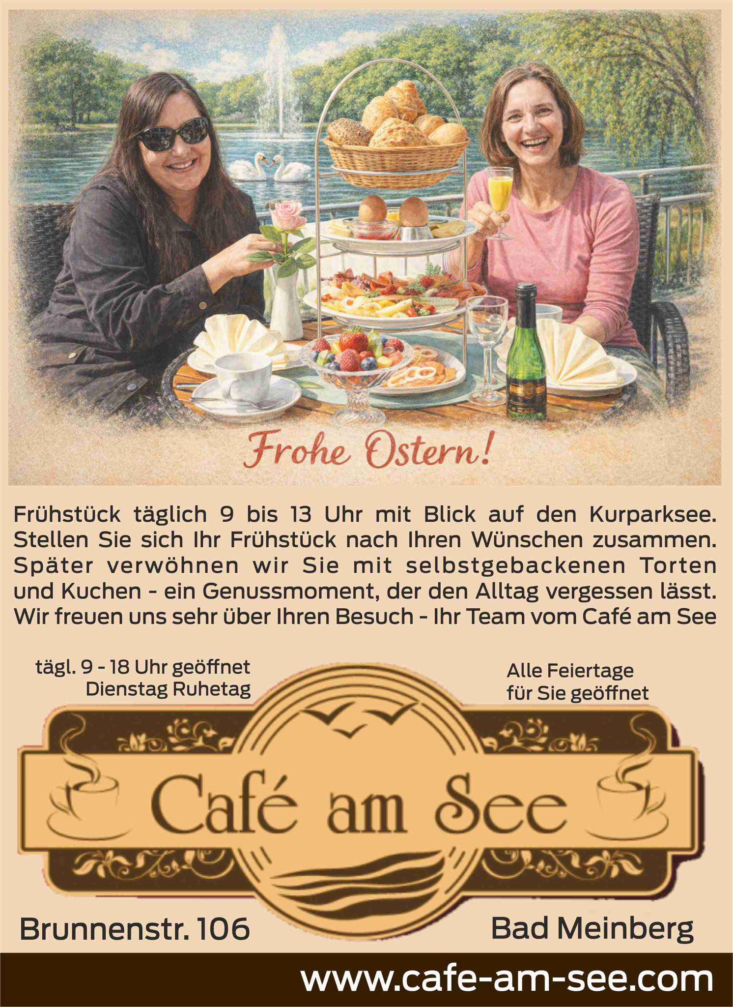 Café am See Facebook ad: Wir wünschen allen ein frohes Osterfest!