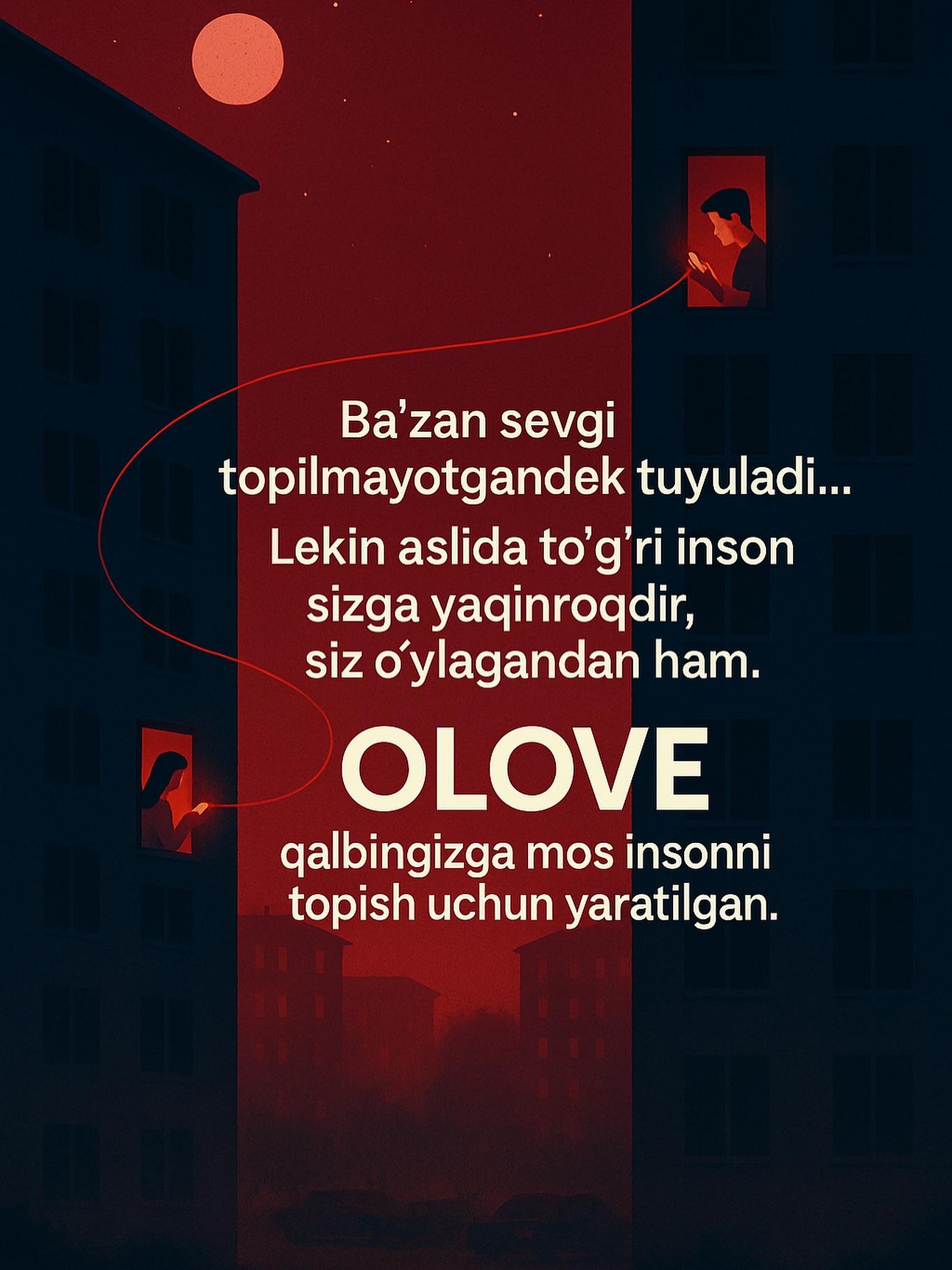 Olove App Facebook ad: Ba’zan hayot shunchaki shoshilayotgandek, sevgi esa bizdan…