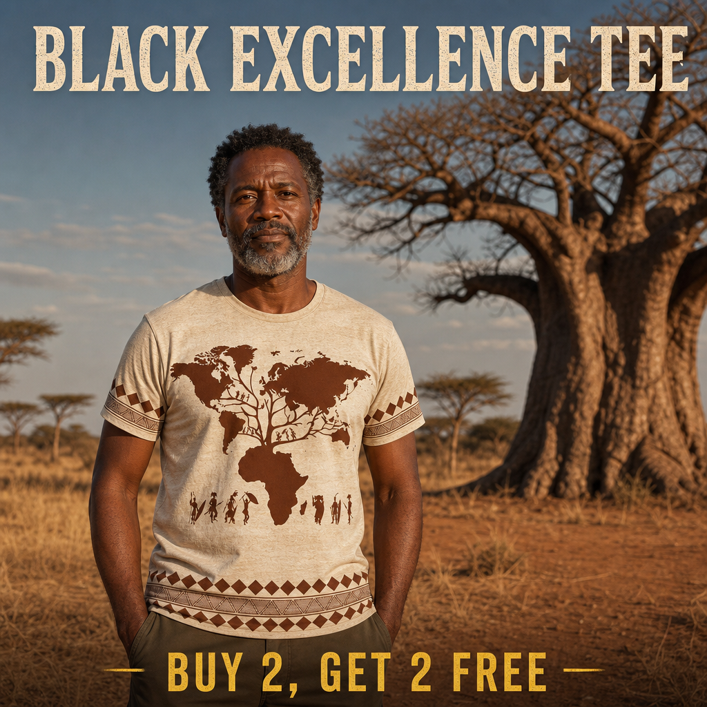 Melaninful Facebook ad: Buy 2 Get 2 Free: Black Excellence Tees