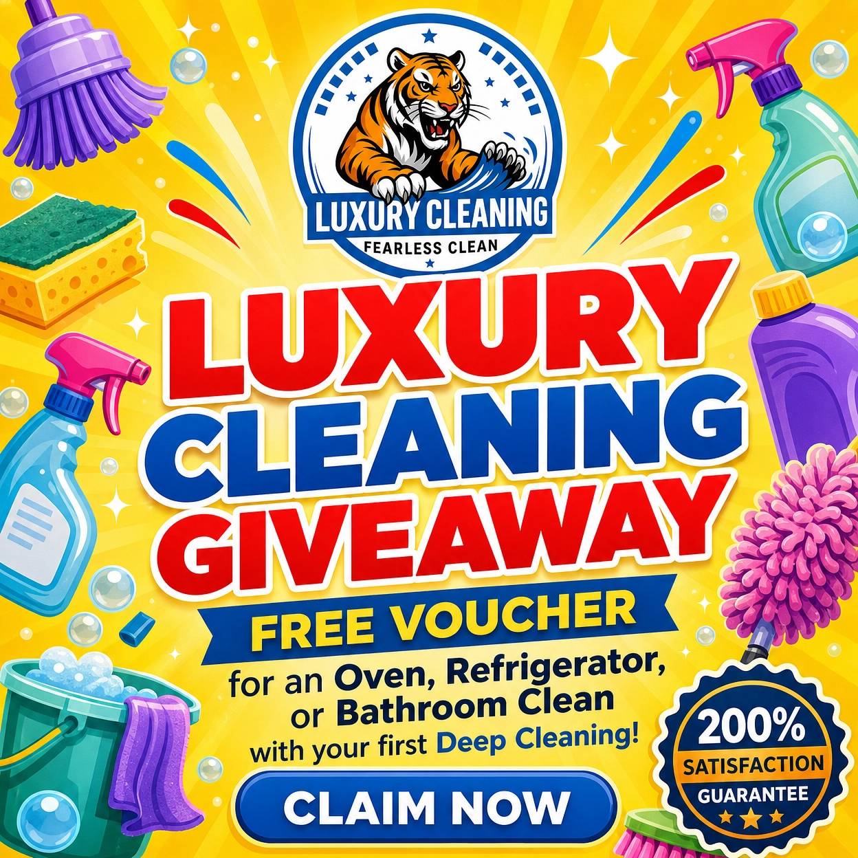Luxury Cleaning Facebook ad: Book a Deep Cleaning & Get a FREE Oven or Refrigerator…