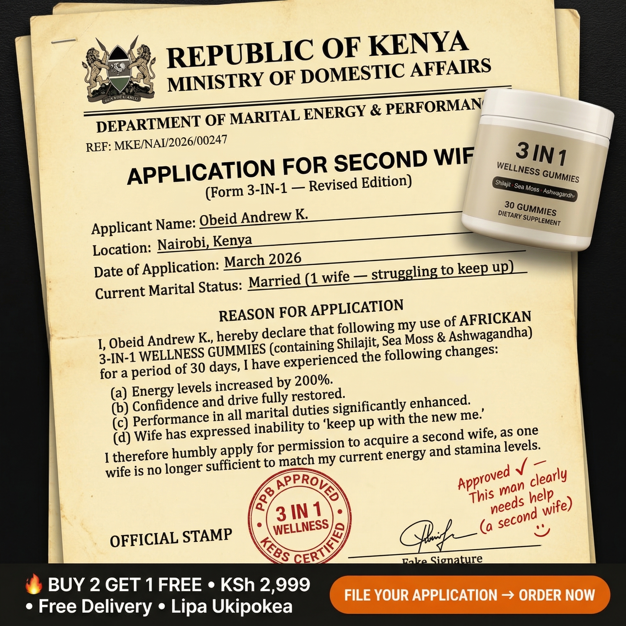 Africkan Kenya Facebook ad: ππΌπΌππ ππ»π²πΏπ΄π, ππΌπ°ππ & π πΌπΌπ±!