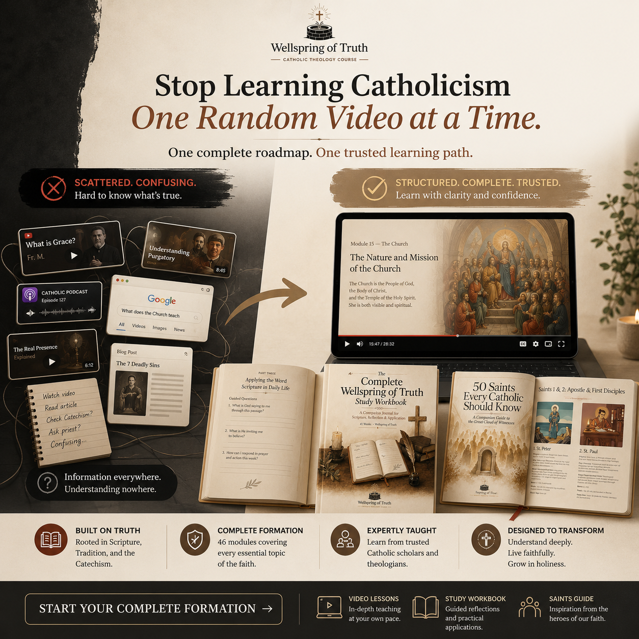 Wellspring of Truth-The Complete Catholic Theology Course Facebook ad from Jul 19, 2026