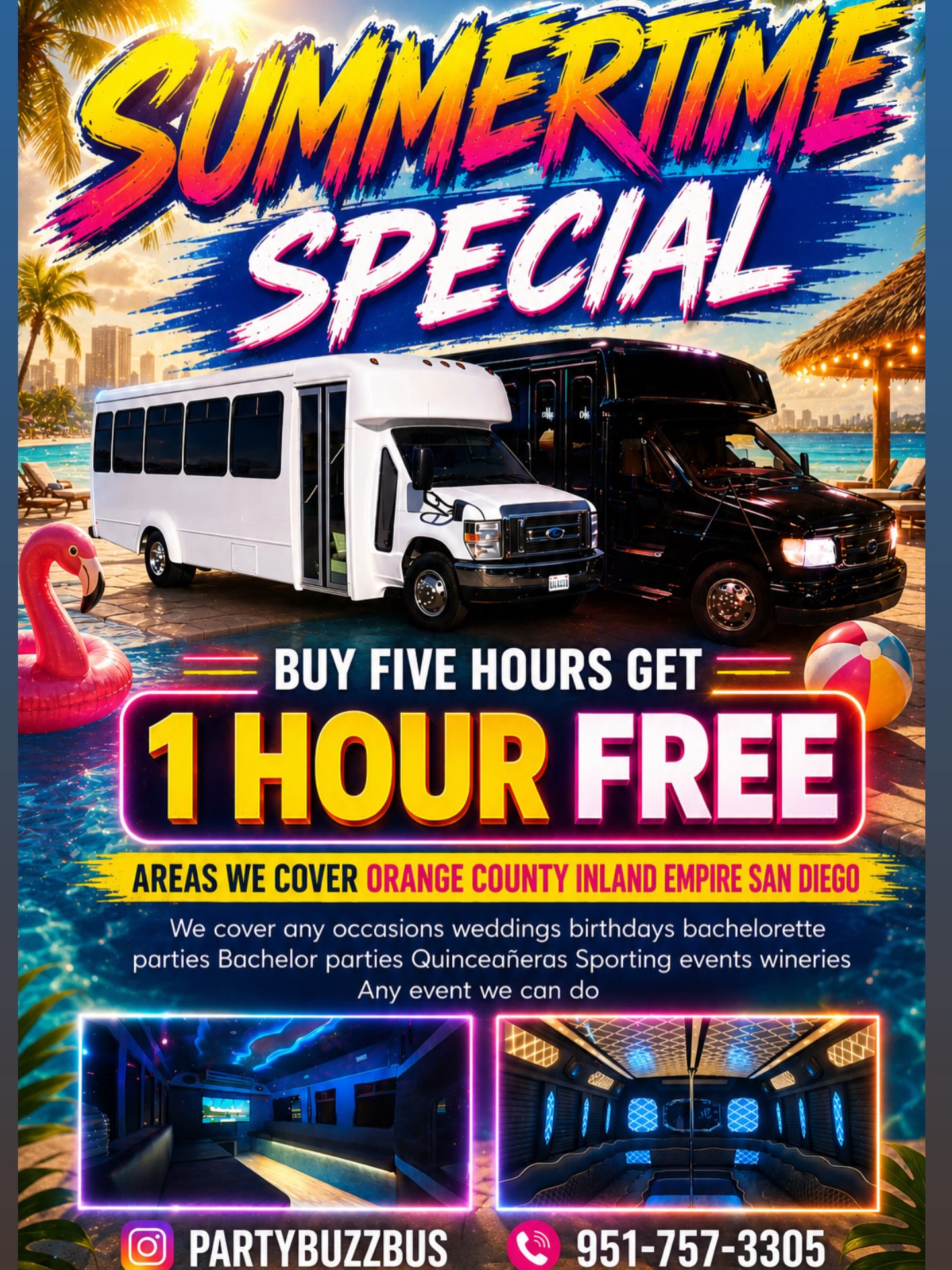 partybuzzbus Facebook ad: SUMMERTIME SPECIAL IS HERE!