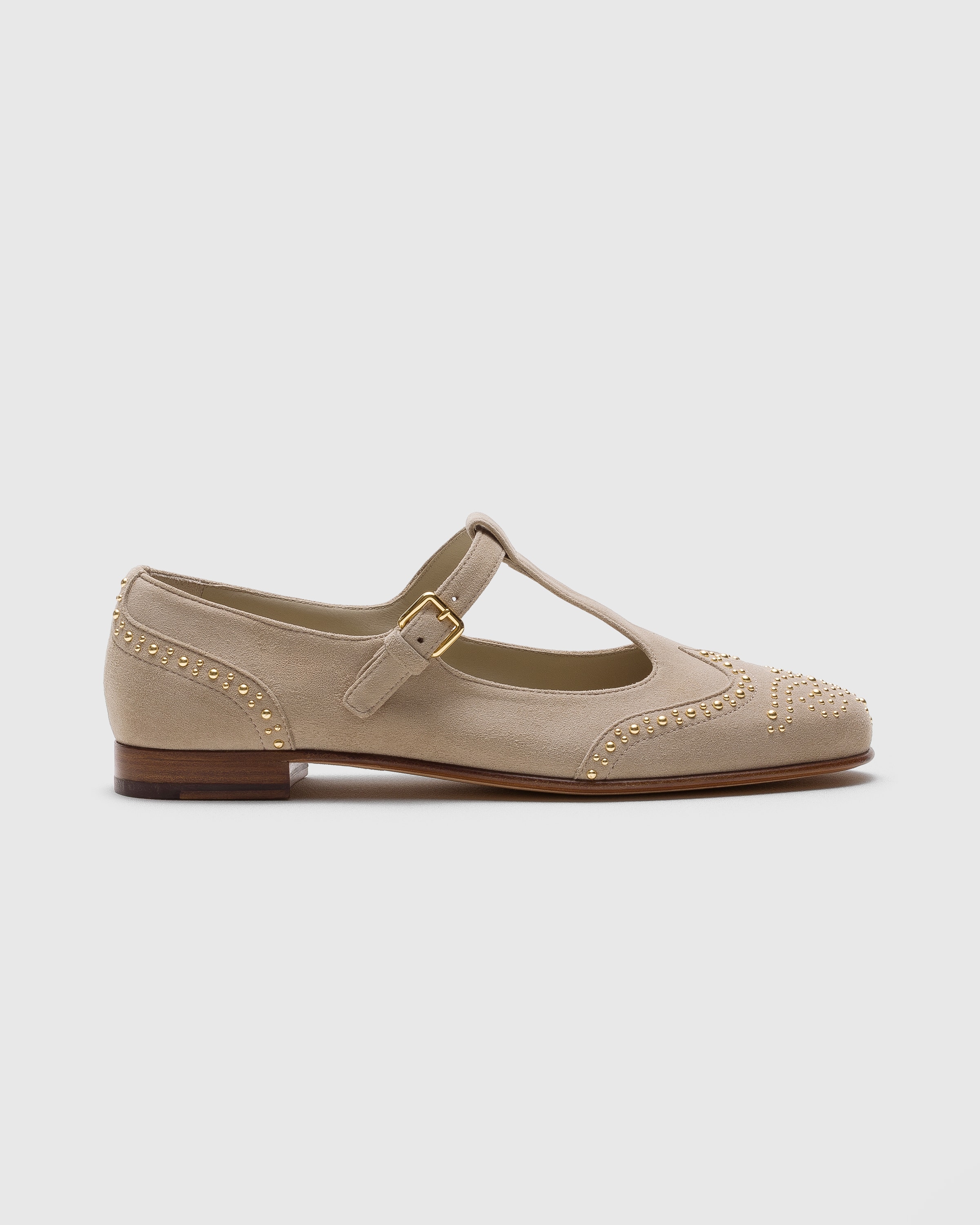 Church's Facebook ad: Ballerina Mary Jane In Pelle Scamosciata Con Borchie