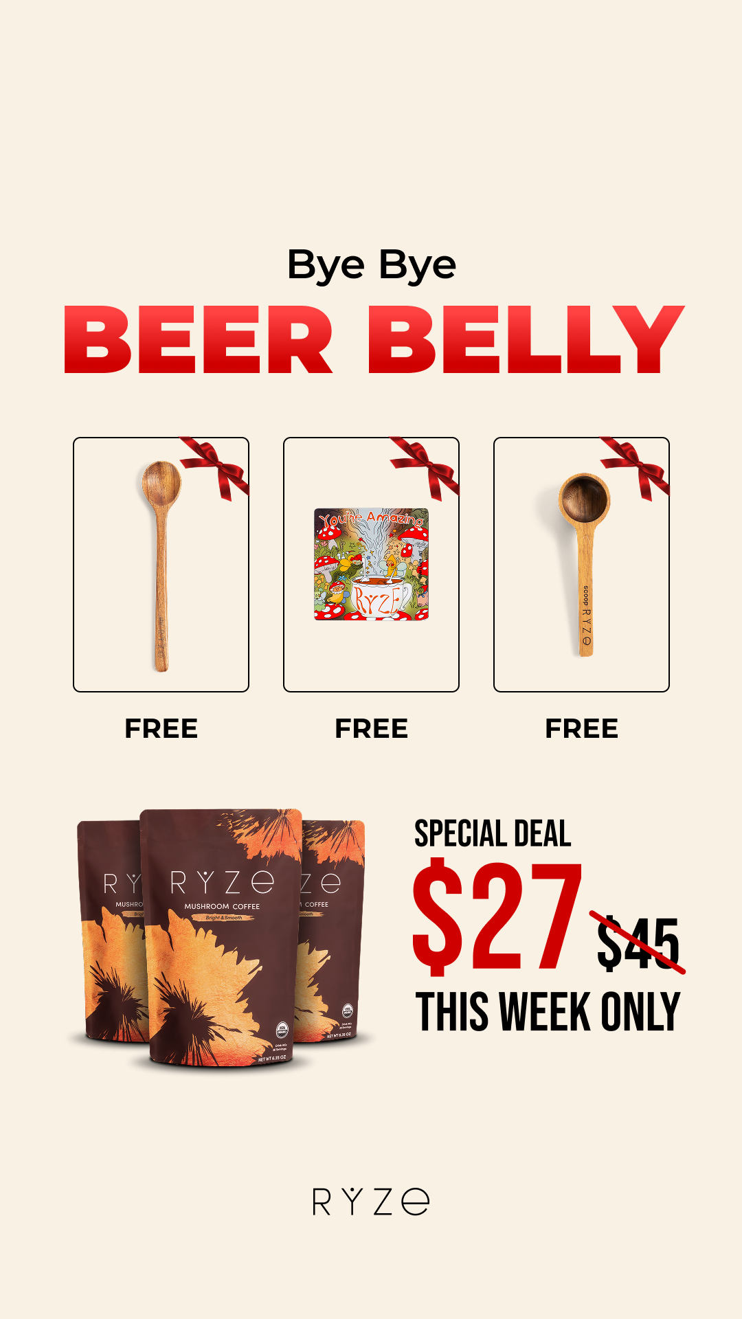 RYZE Superfoods Facebook ad