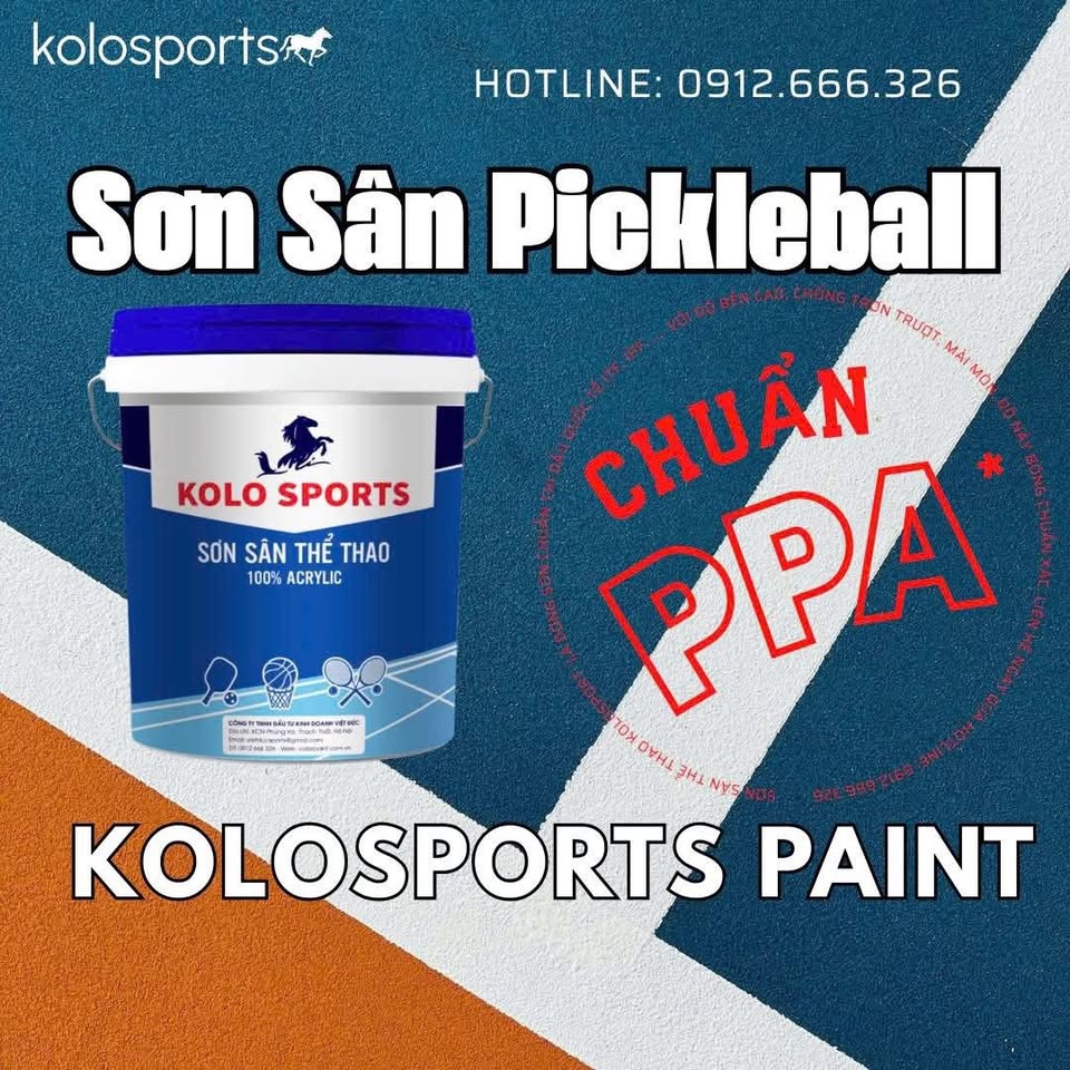 Cửa hàng sơn sân Pickleball - Kolosports Facebook ad: Sơn KOLOSPORTS: Sơn thể thao chuyên dụng sân…