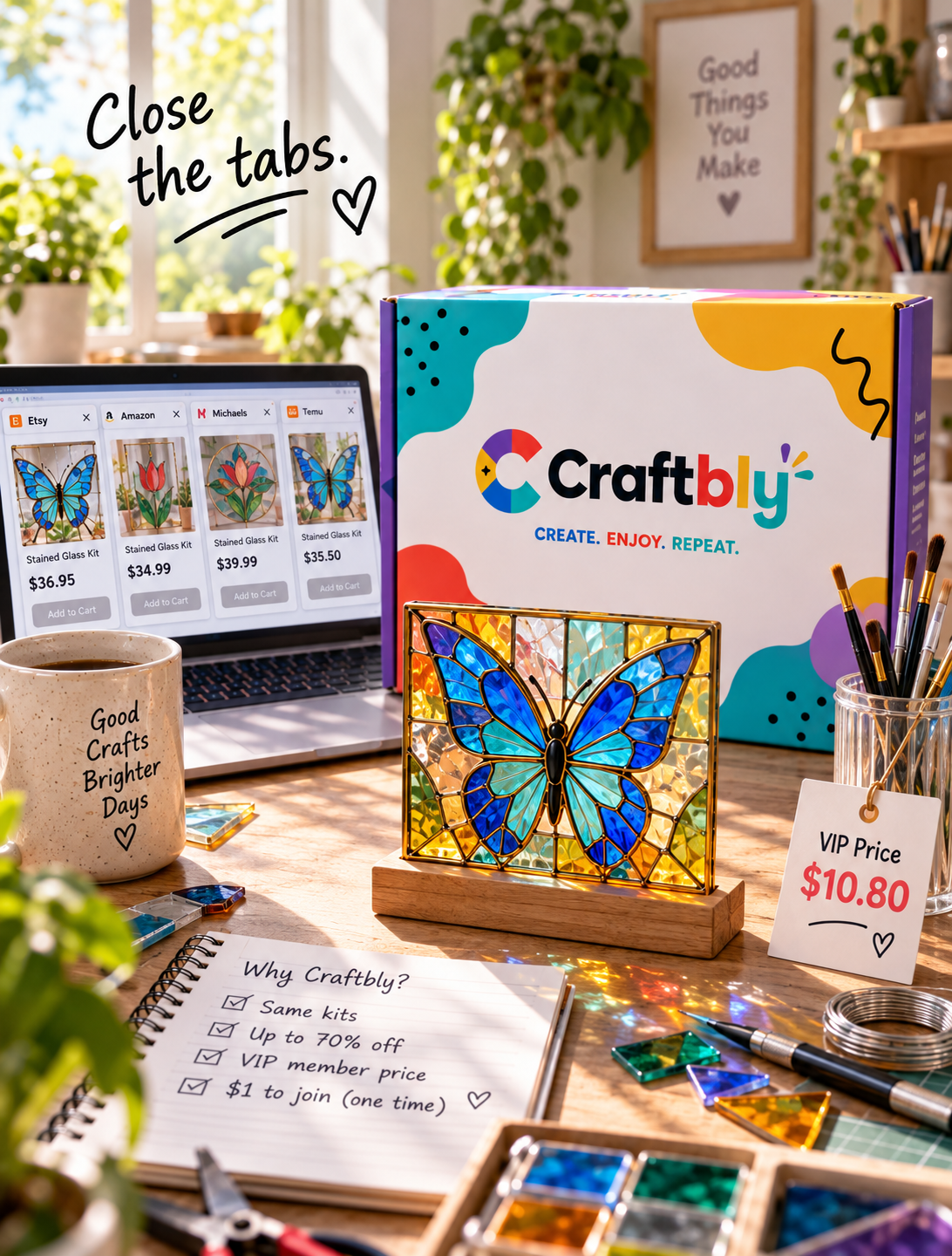 Craftbly Facebook ad: Just $1/month gets you in