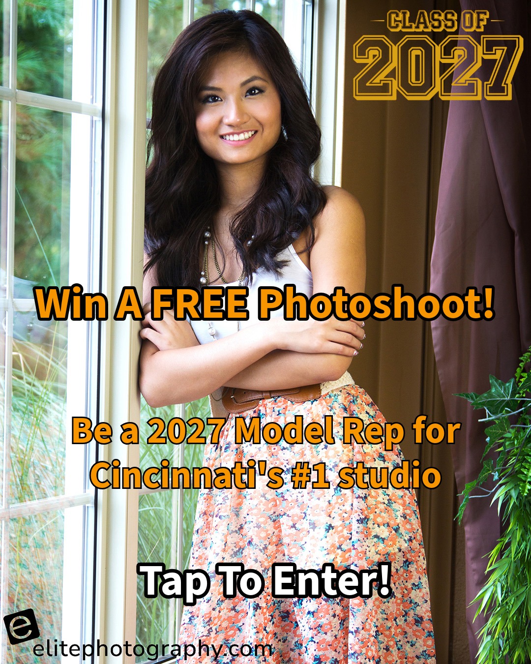 Elite Photography Facebook ad: Win A Free Senior Picture Photoshoot!