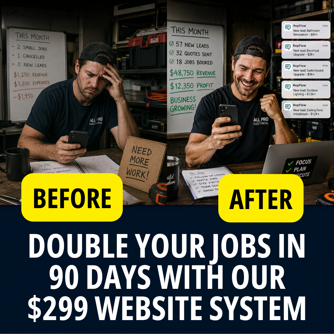 RepFlow - Google Maps Growth System Facebook ad: Tradies: Your Website Is Costing You Jobs