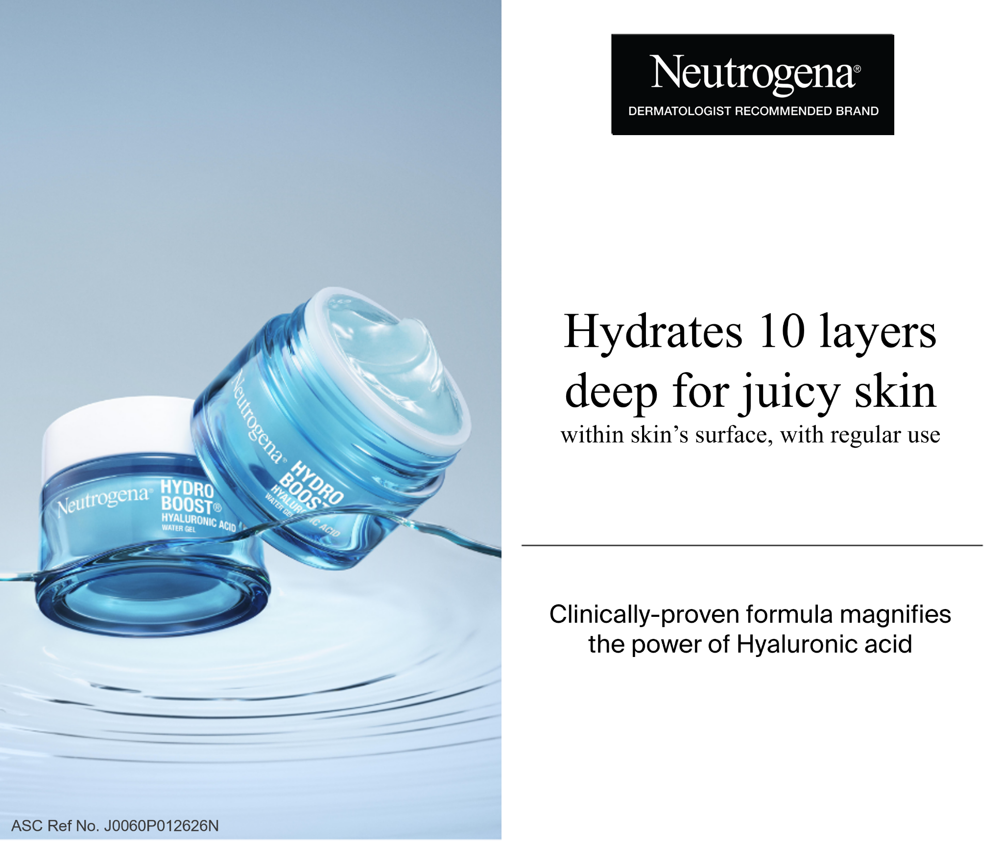 Neutrogena Facebook ad: Hydrate 10 layers deep with Hydro Boost