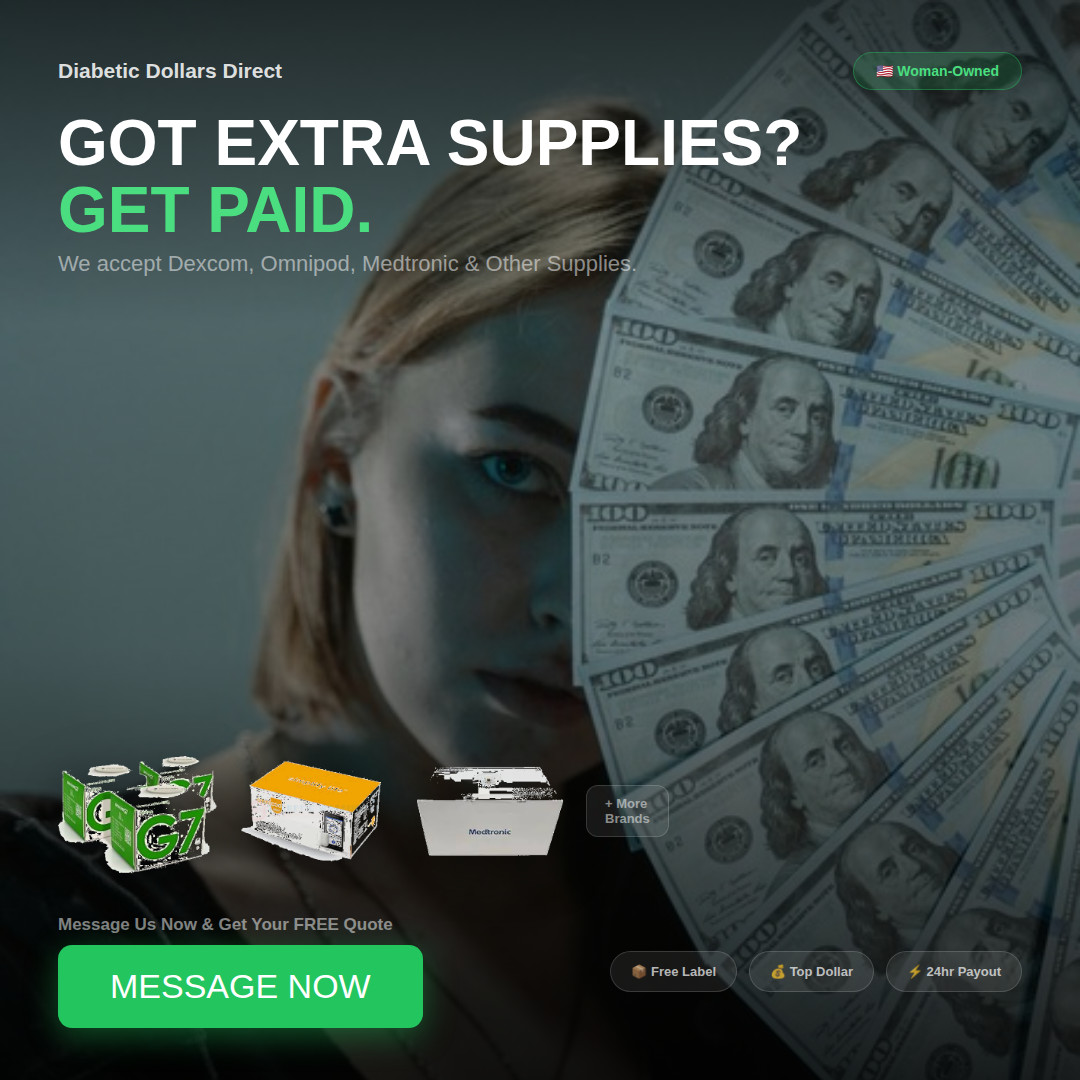 Diabetic Dollars Direct Nationwide Facebook ad: Your Extra Supplies Are Worth Real Money