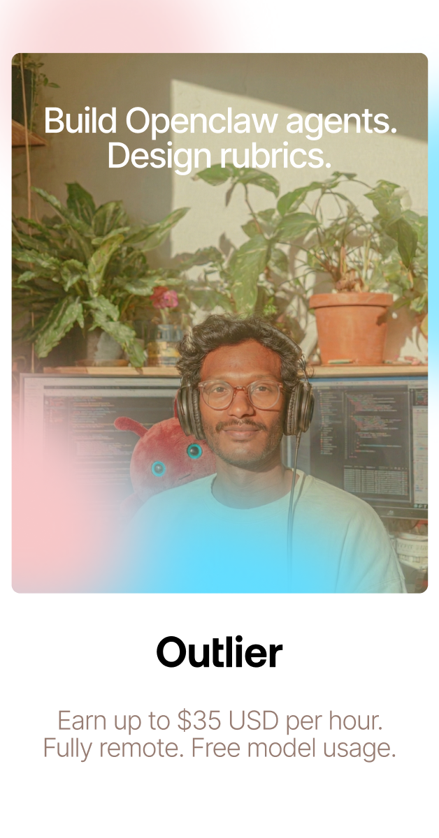 Outlier Facebook ad: Build Openclaw agents. Design rubrics.
