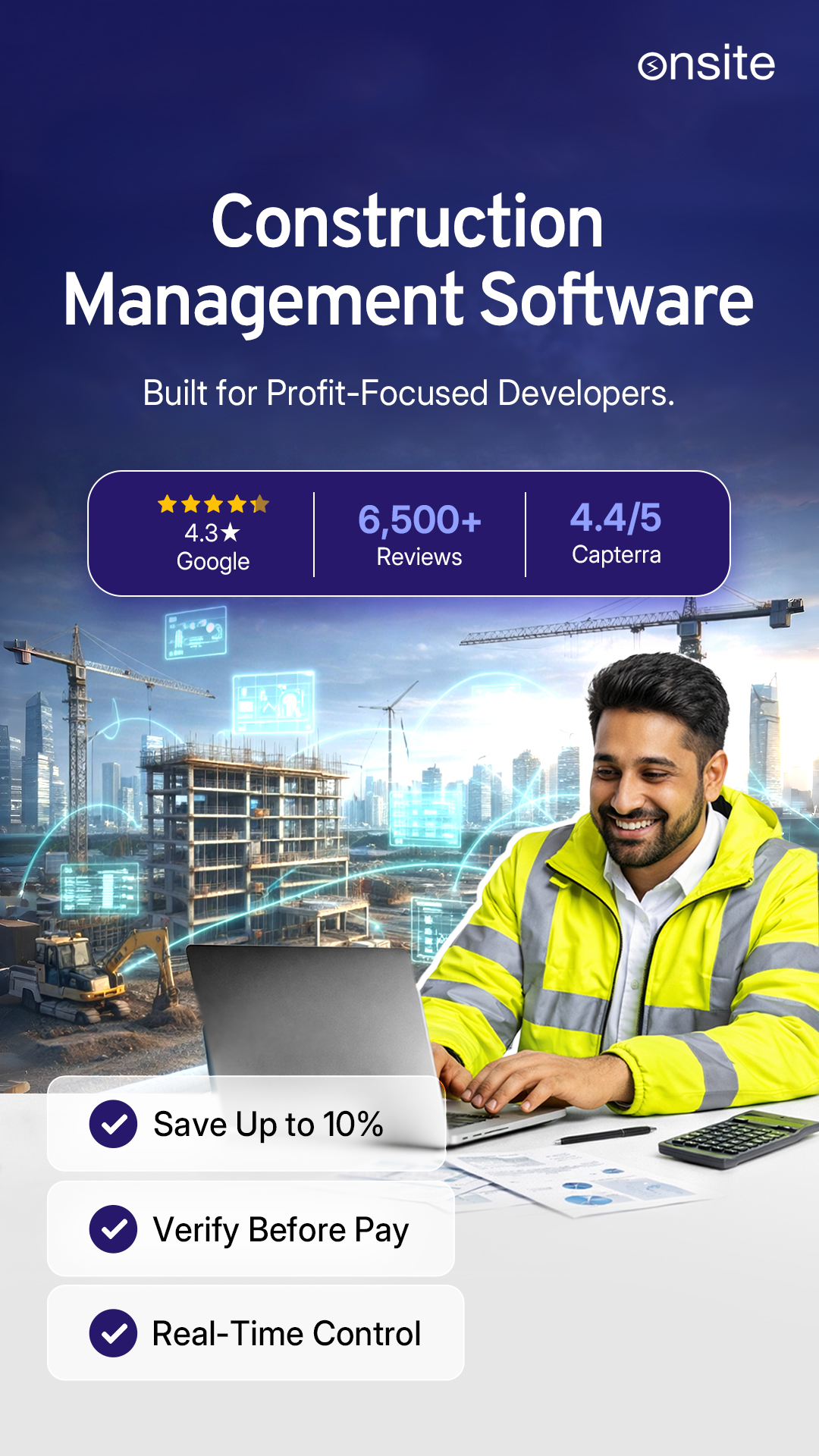 Onsite - Construction App Facebook ad