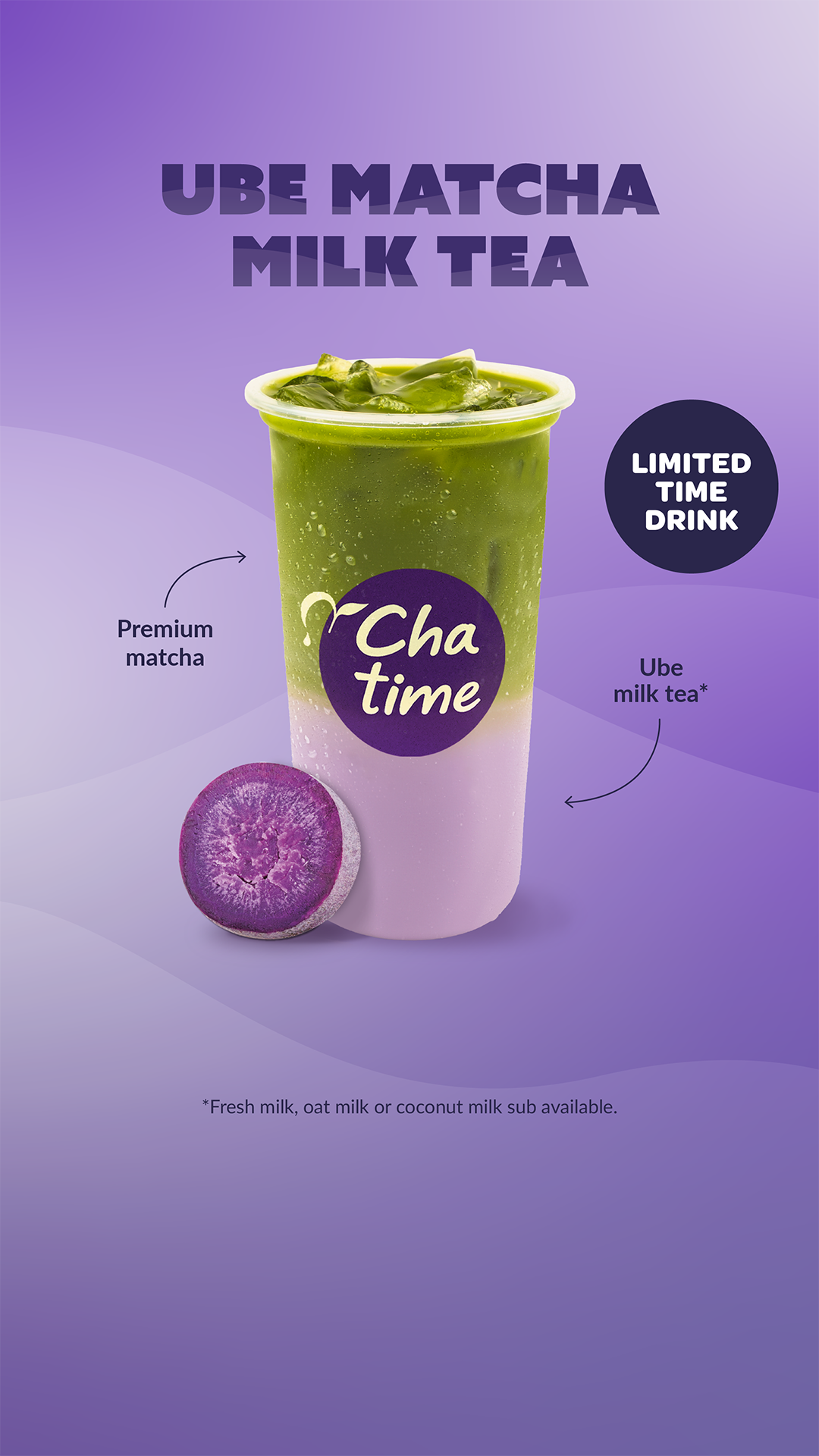 Chatime Canada 日出茶太 Facebook ad: Where Ube Meets Matcha