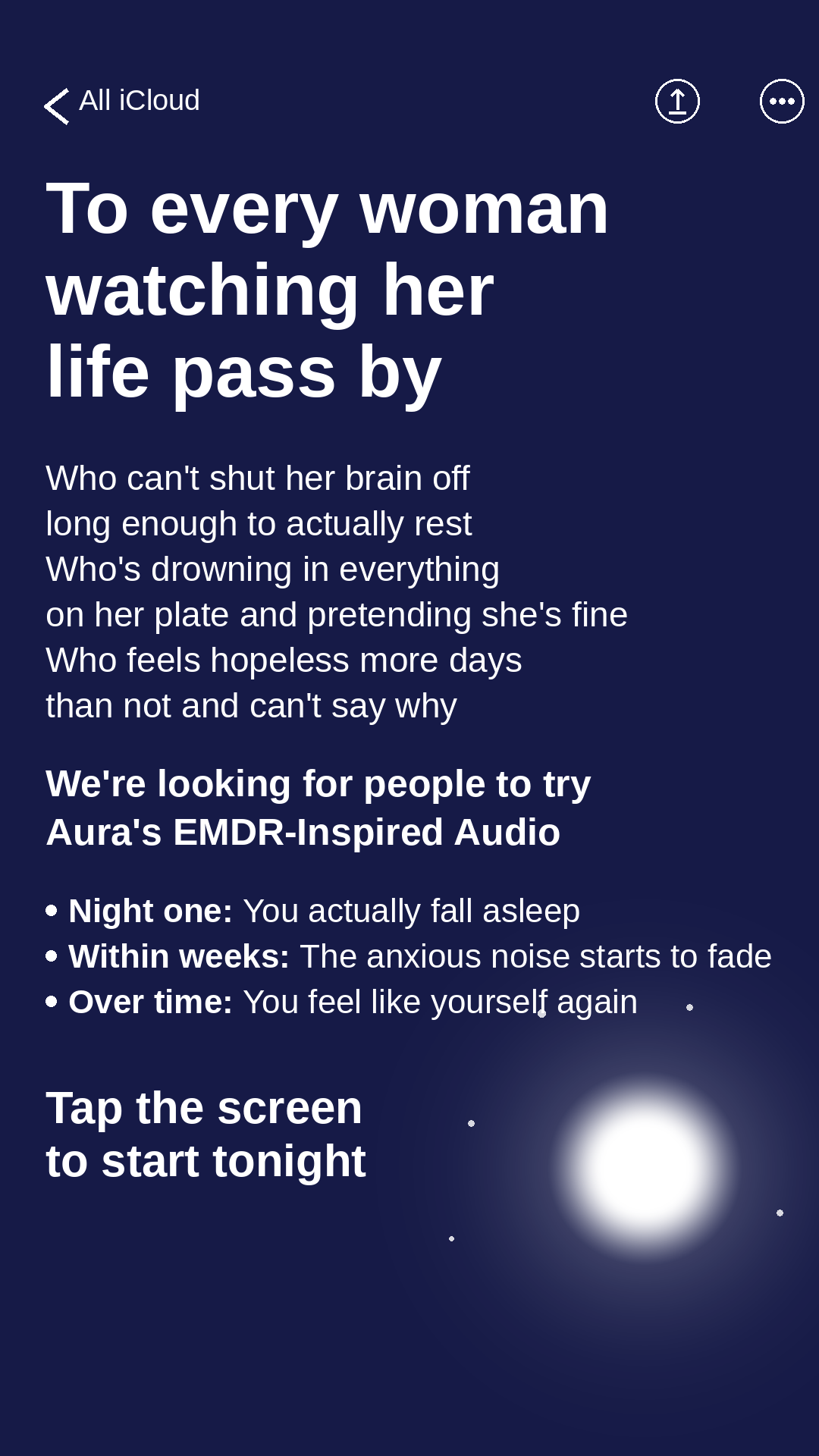 Aura: Find peace every day Facebook ad