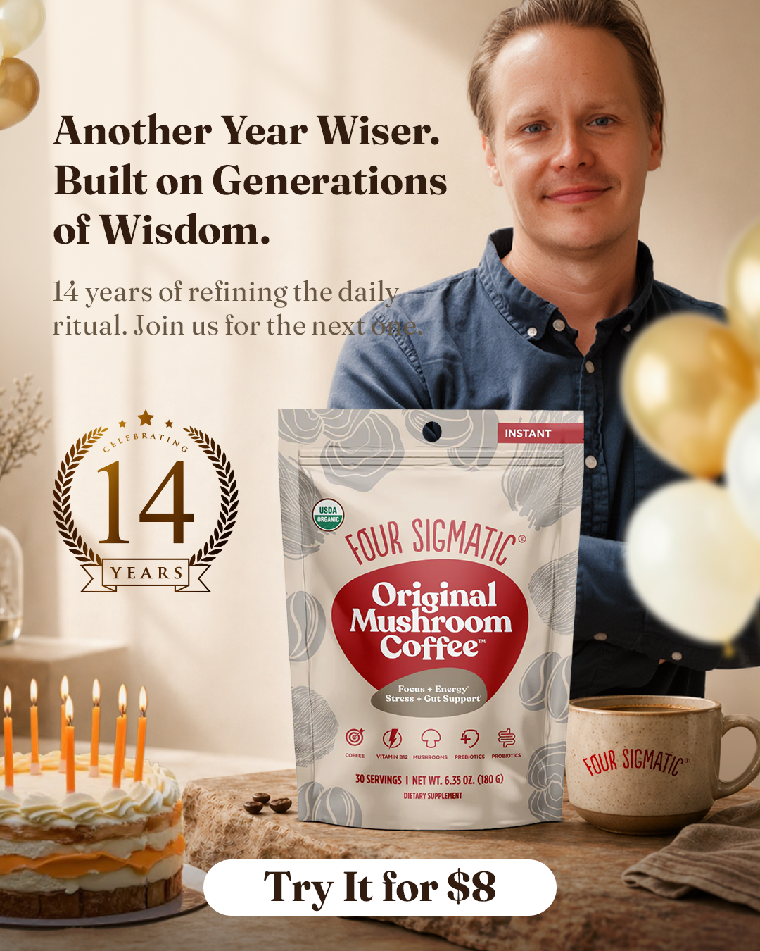 Four Sigmatic Facebook ad