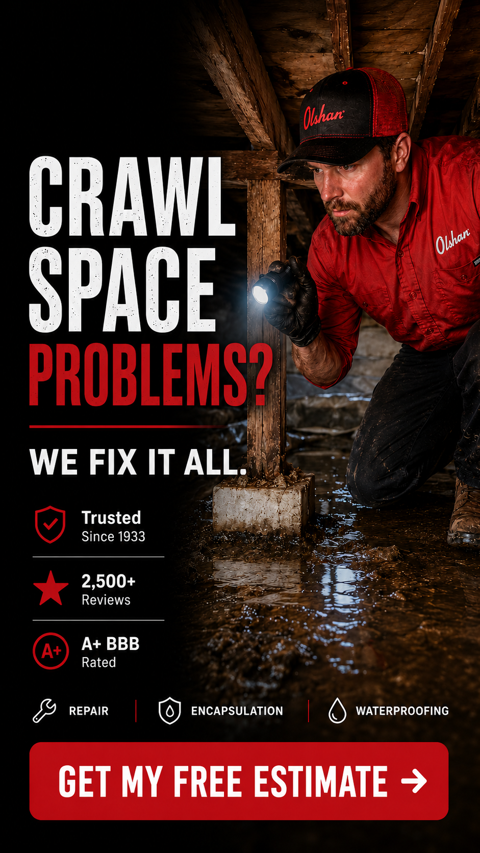 Olshan Foundation Repair Facebook ad