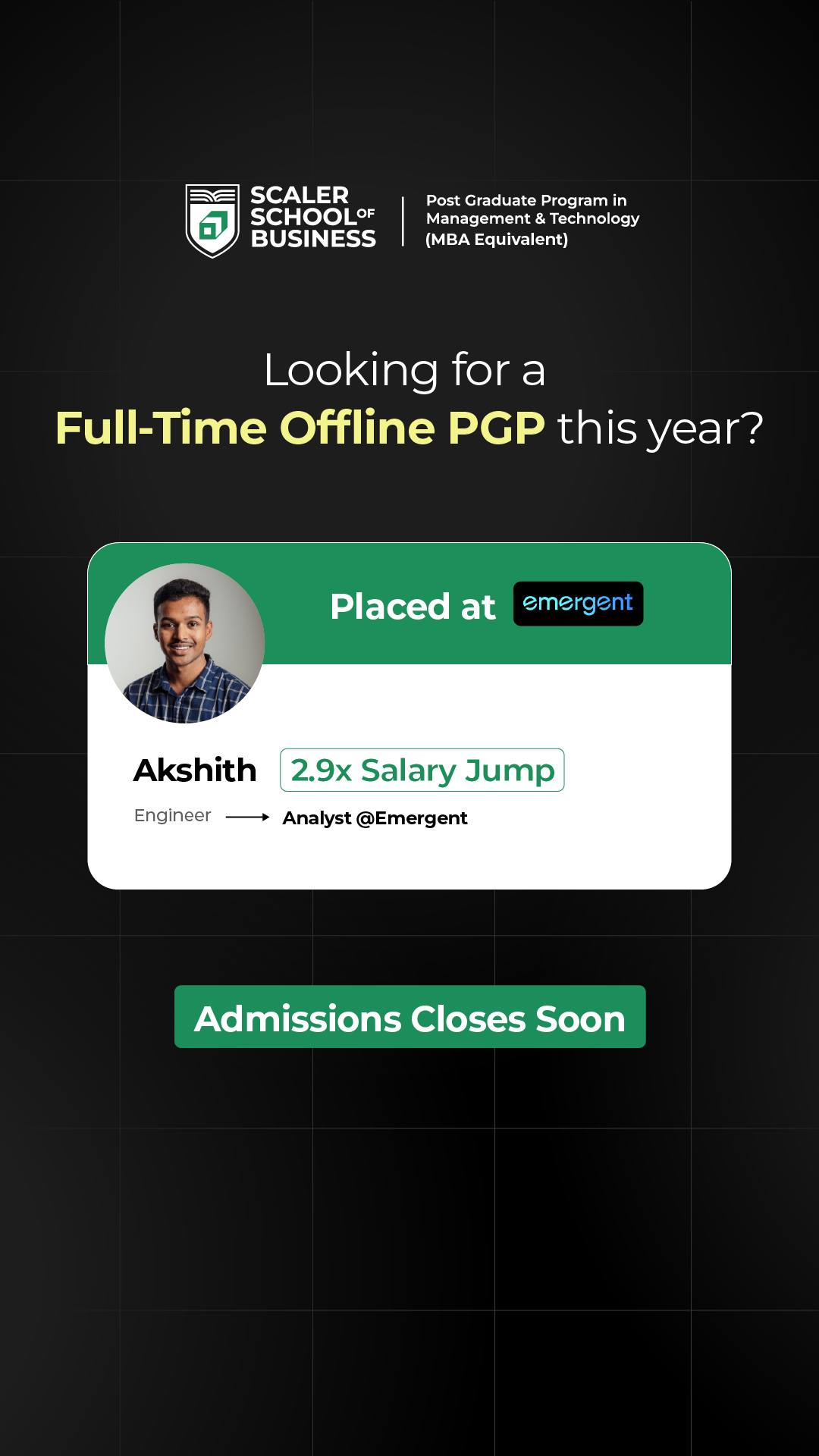 Scaler School of Business Facebook ad