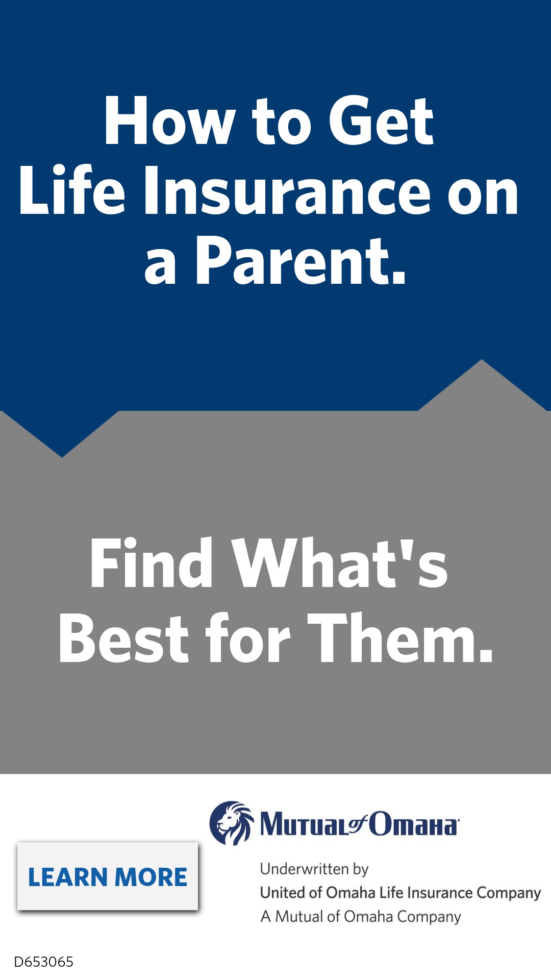 Mutual of Omaha Facebook ad: How to Get Life Insurance on a Parent