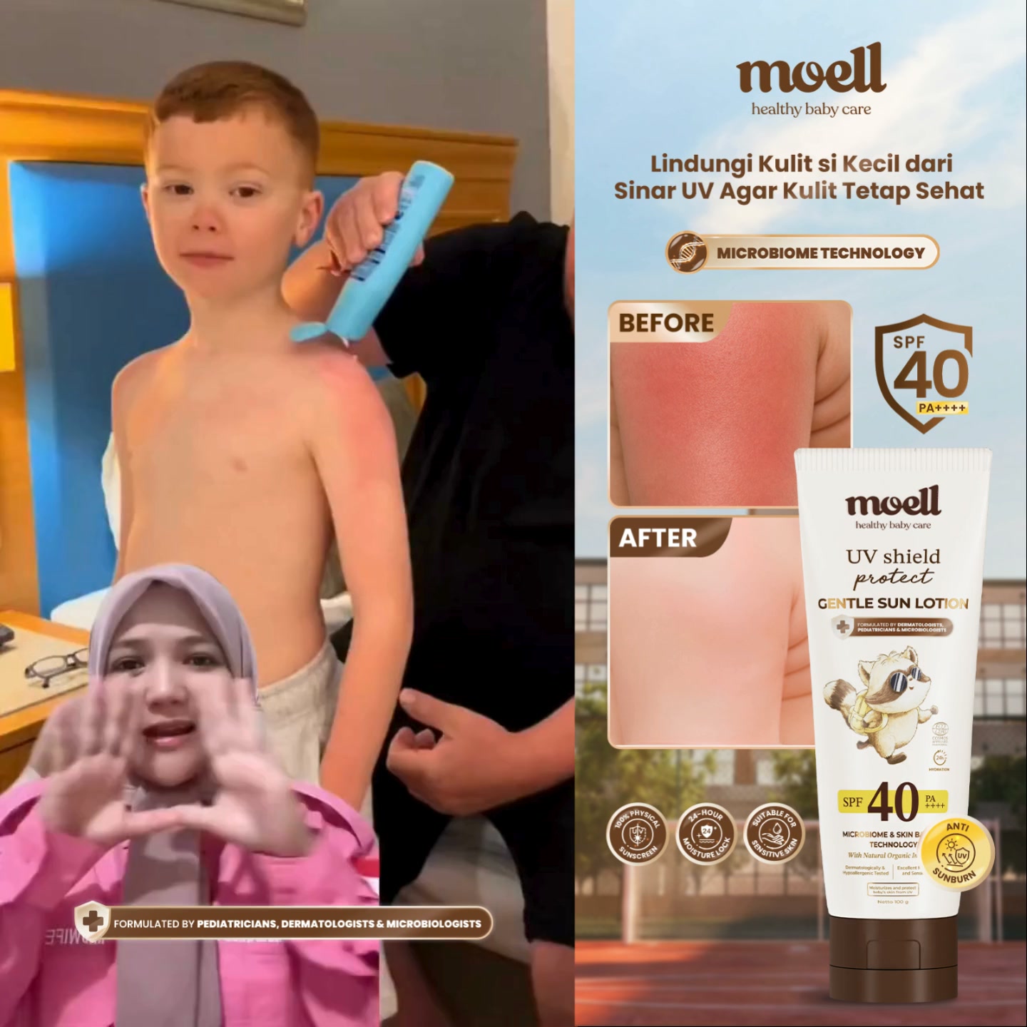 Moell Hair & Body Care Facebook ad: Yuk, checkout Sun Lotion Moell sekarang!