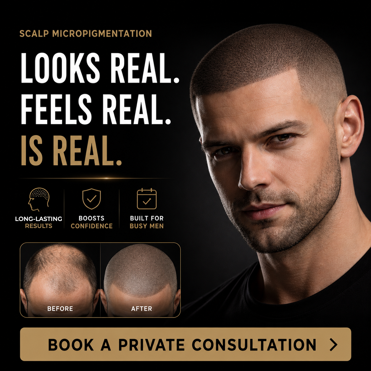 Scalp Artist International Facebook ad: Boost your confidence
