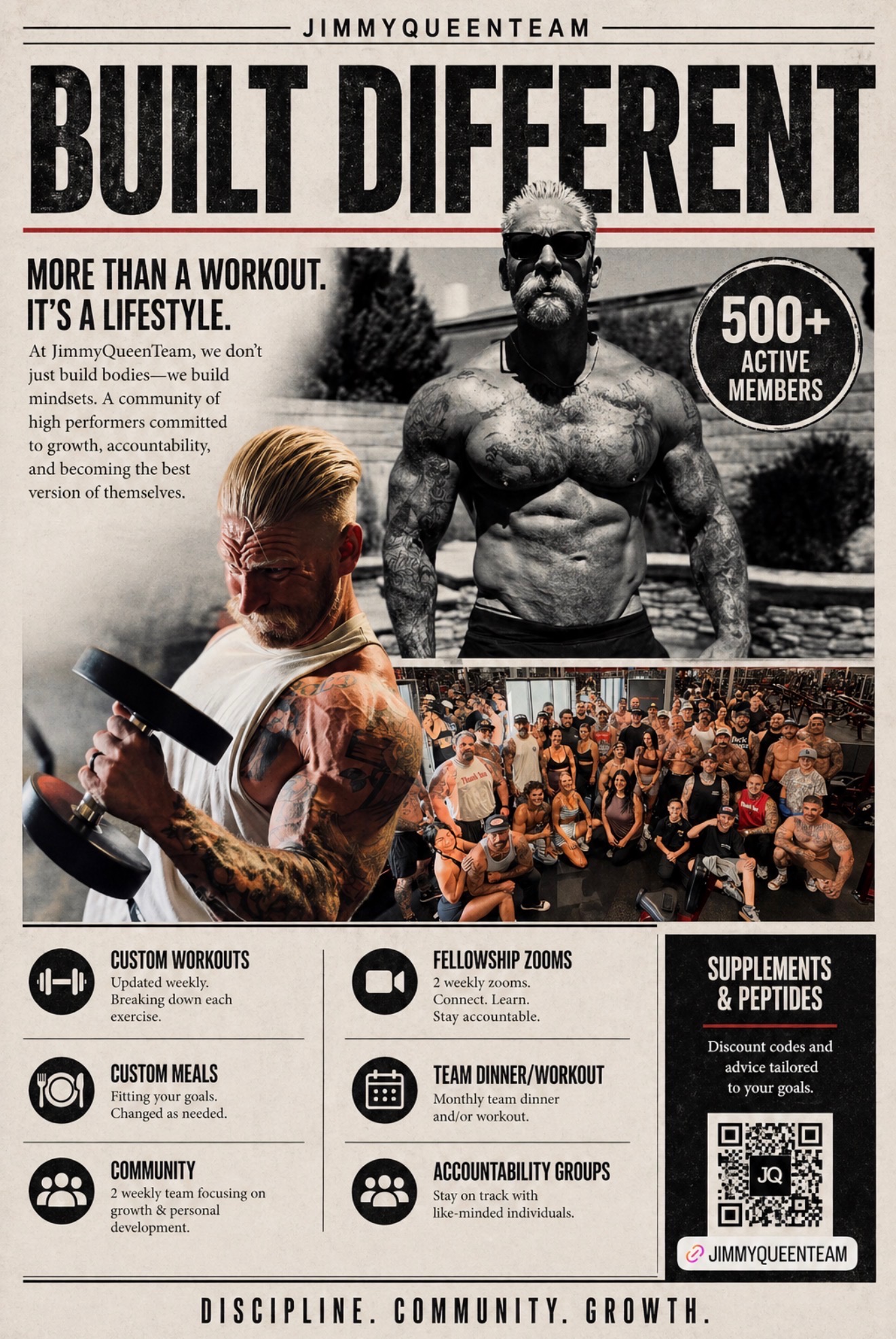 Jimmy Queen. Facebook ad: message team to get started