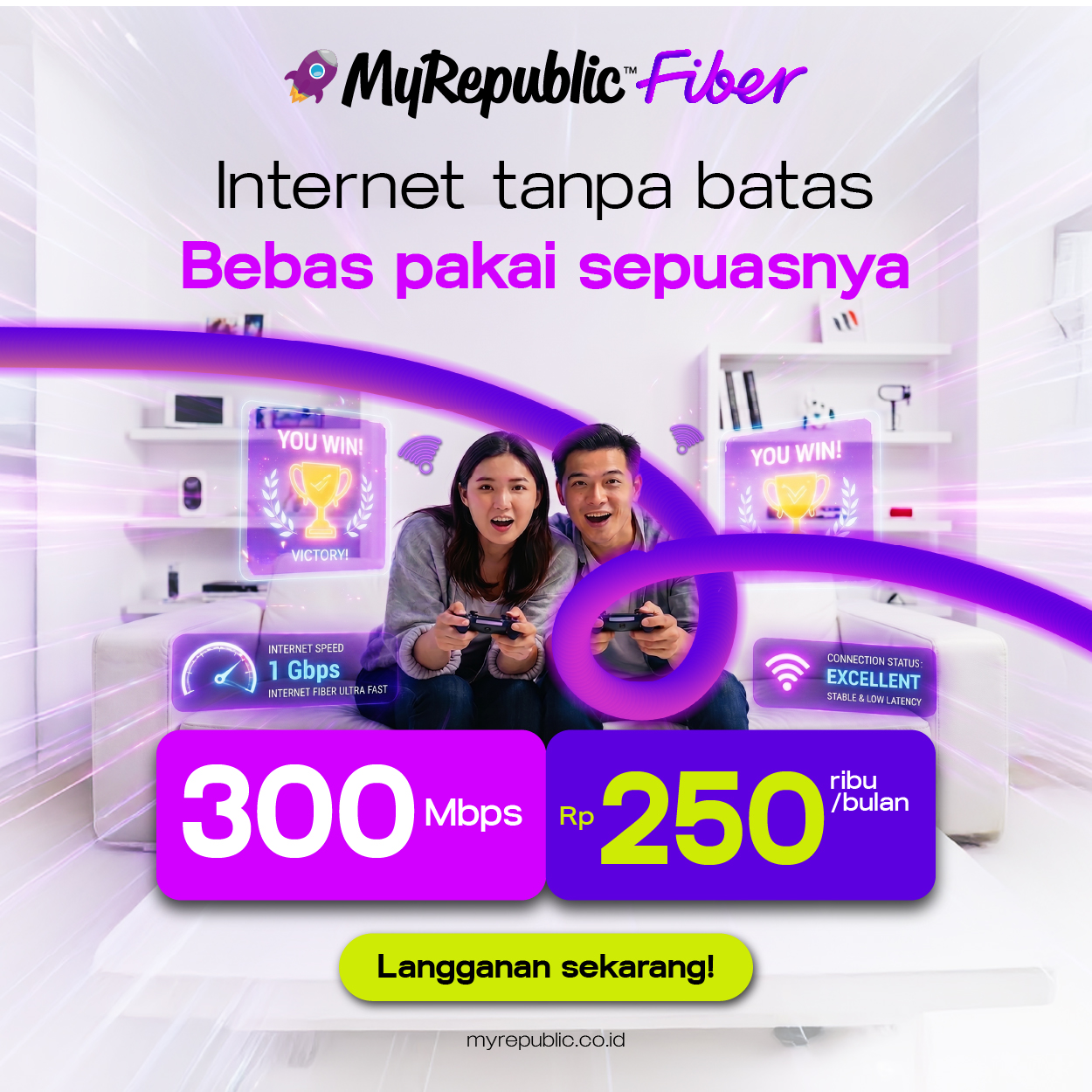 MyRepublic Indonesia Facebook ad: Streaming Lancar, Gaming Maksimal