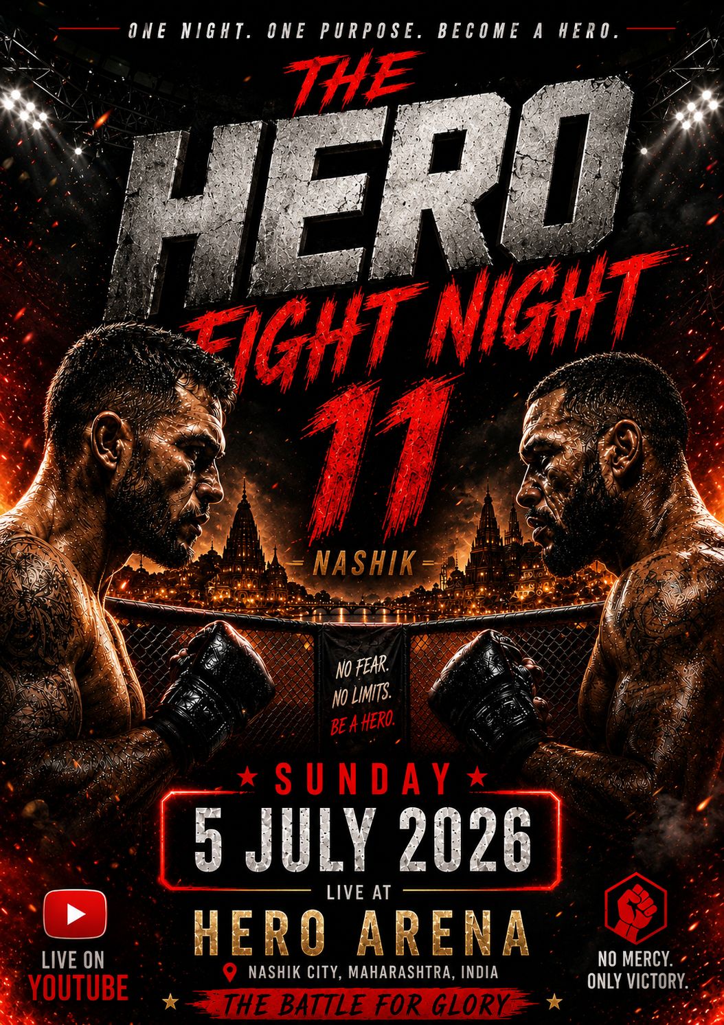 The Hero MMA & Fitness Academy Facebook ad: The Hero Fight Night 11