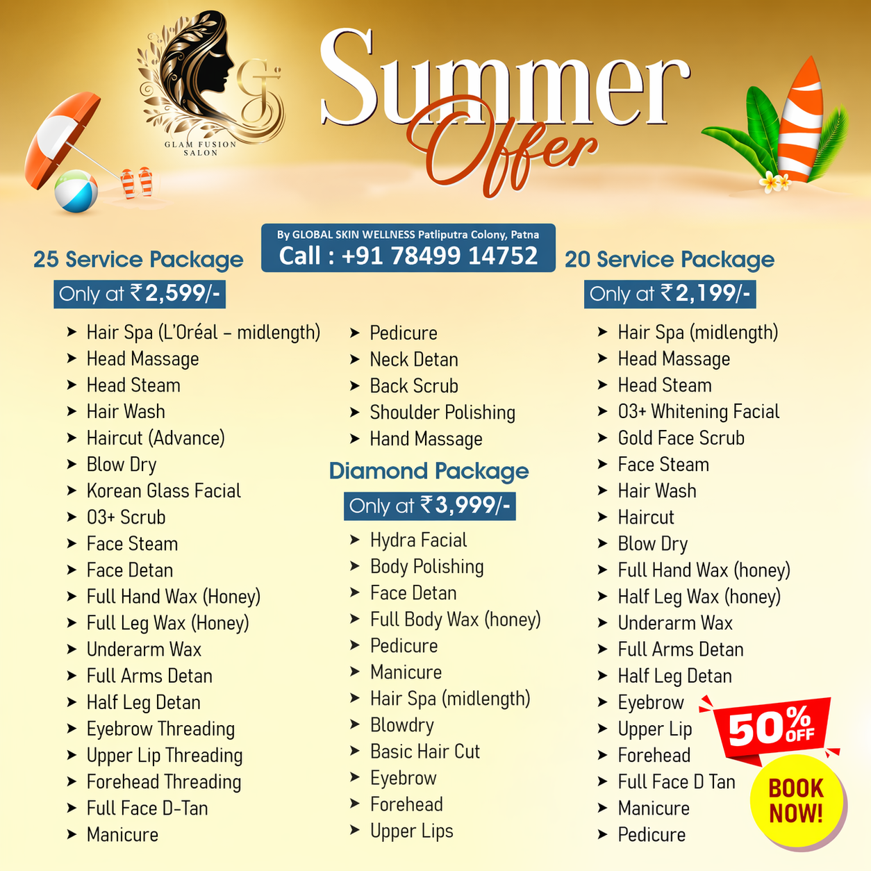 Glam Fusion Salon Patna Facebook ad: Book Appointment